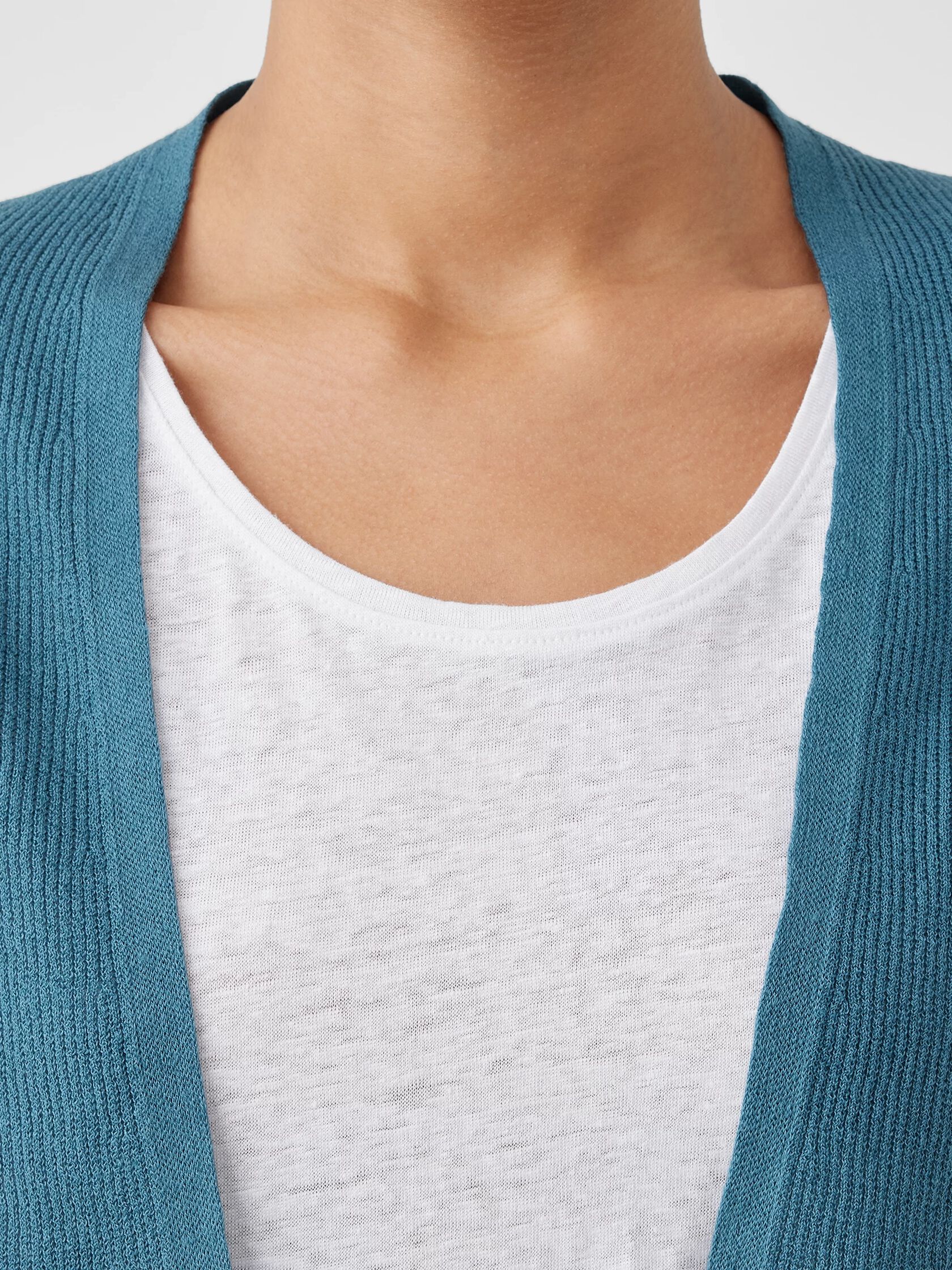 Organic Linen Cotton Airy Tuck Cropped Cardigan