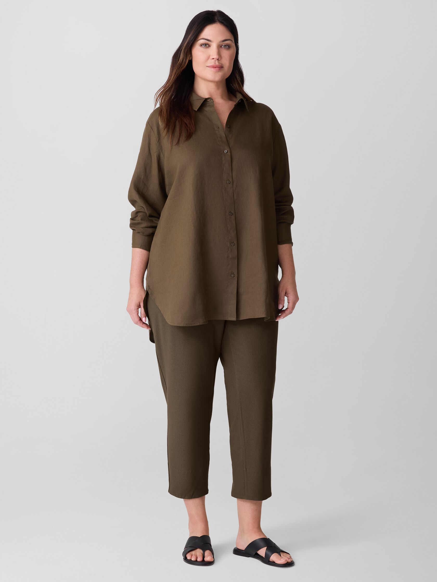 Organic Handkerchief Linen Classic Collar Shirt