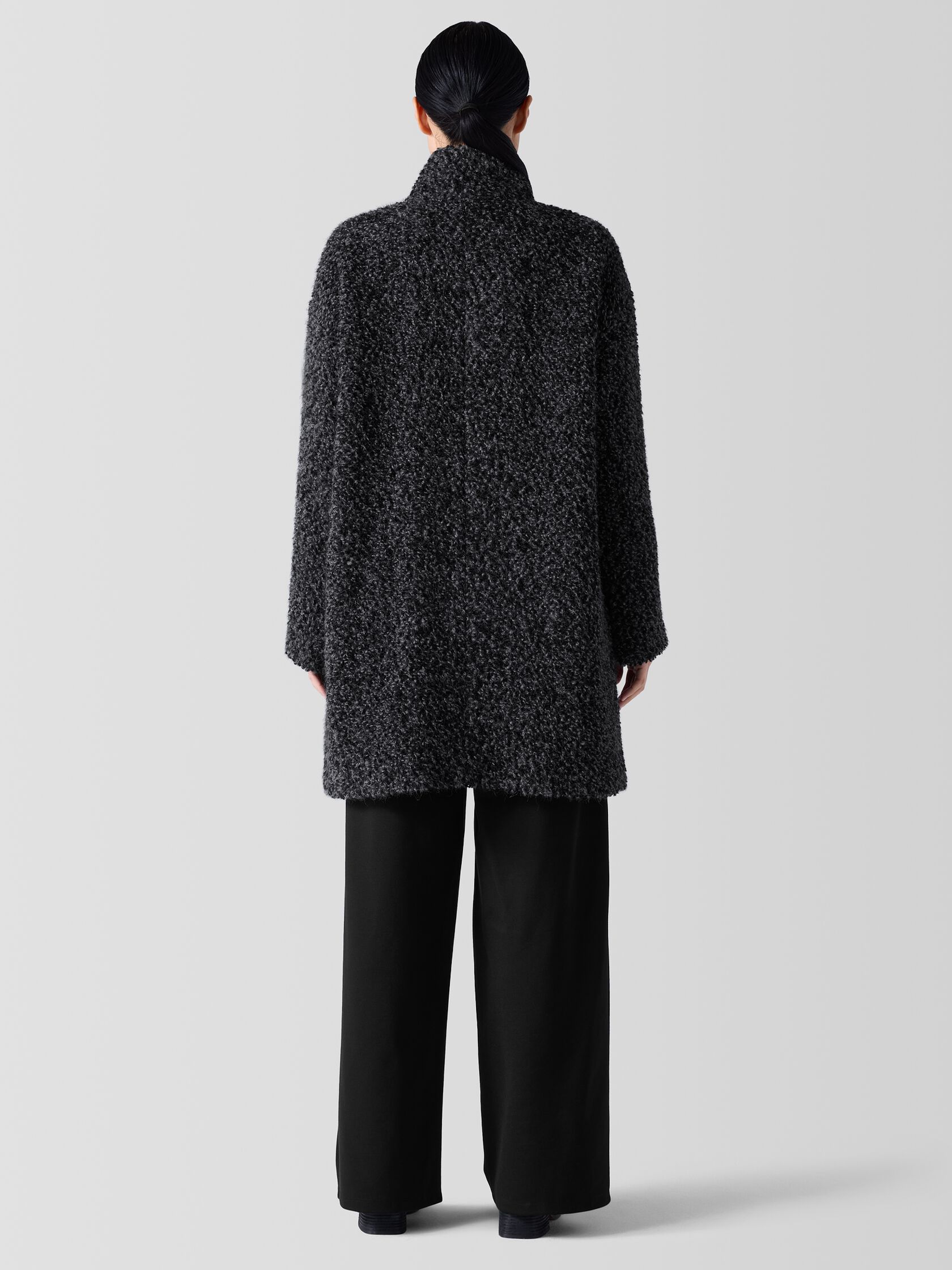 Curly Alpaca Stand Collar Coat