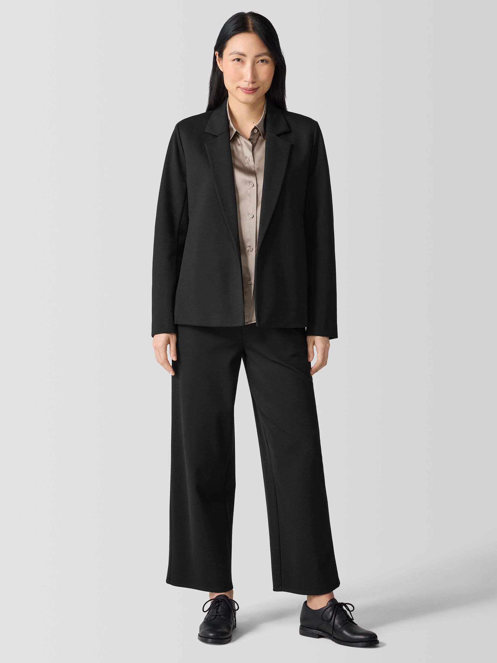 Washable Flex Ponte Notch Collar Blazer