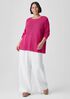 Organic Linen Cotton Slub Crew Neck Top