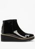 Loyal Wedge Bootie in Patent Leather