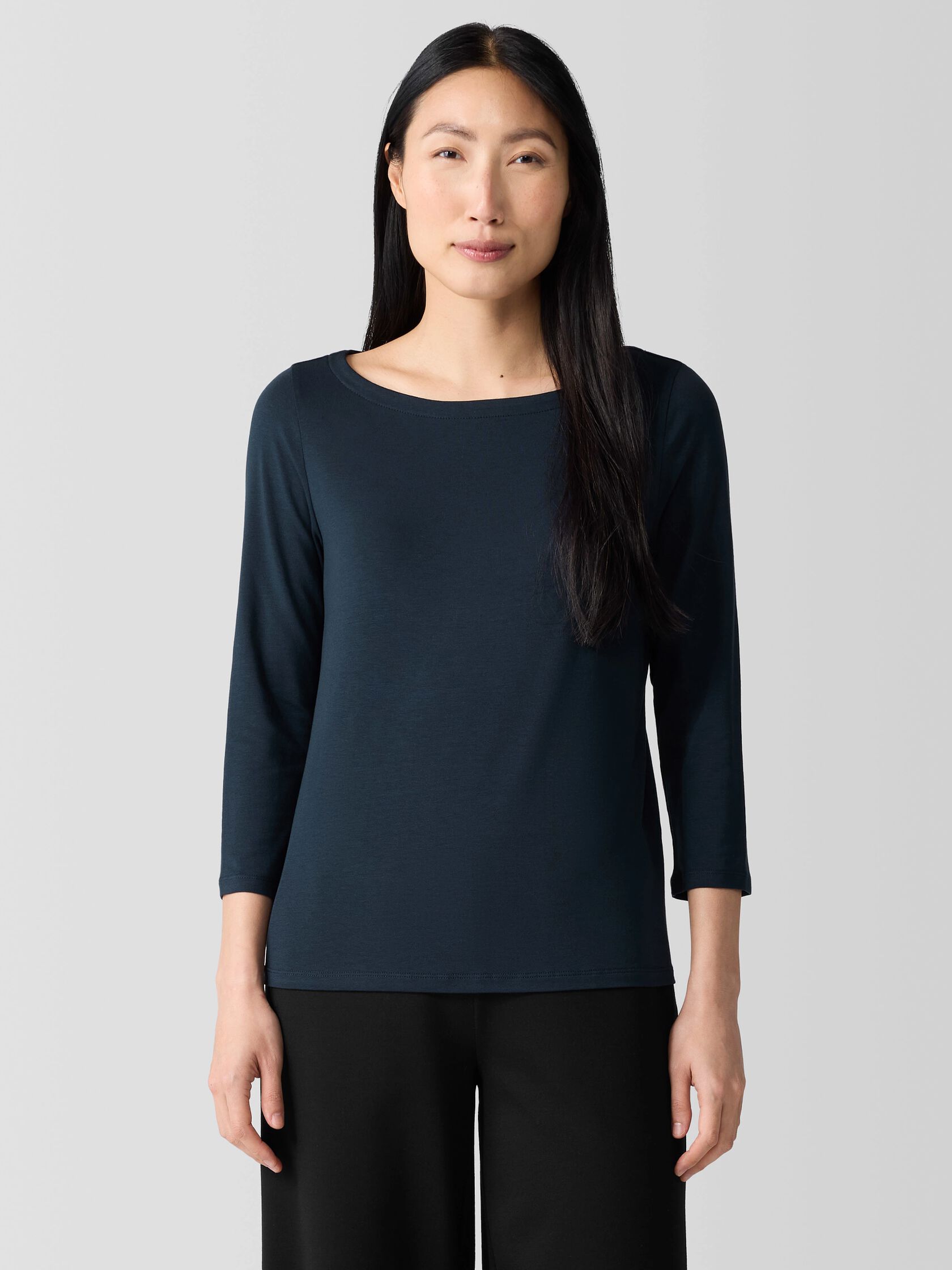 Fine Jersey Bateau Neck Top