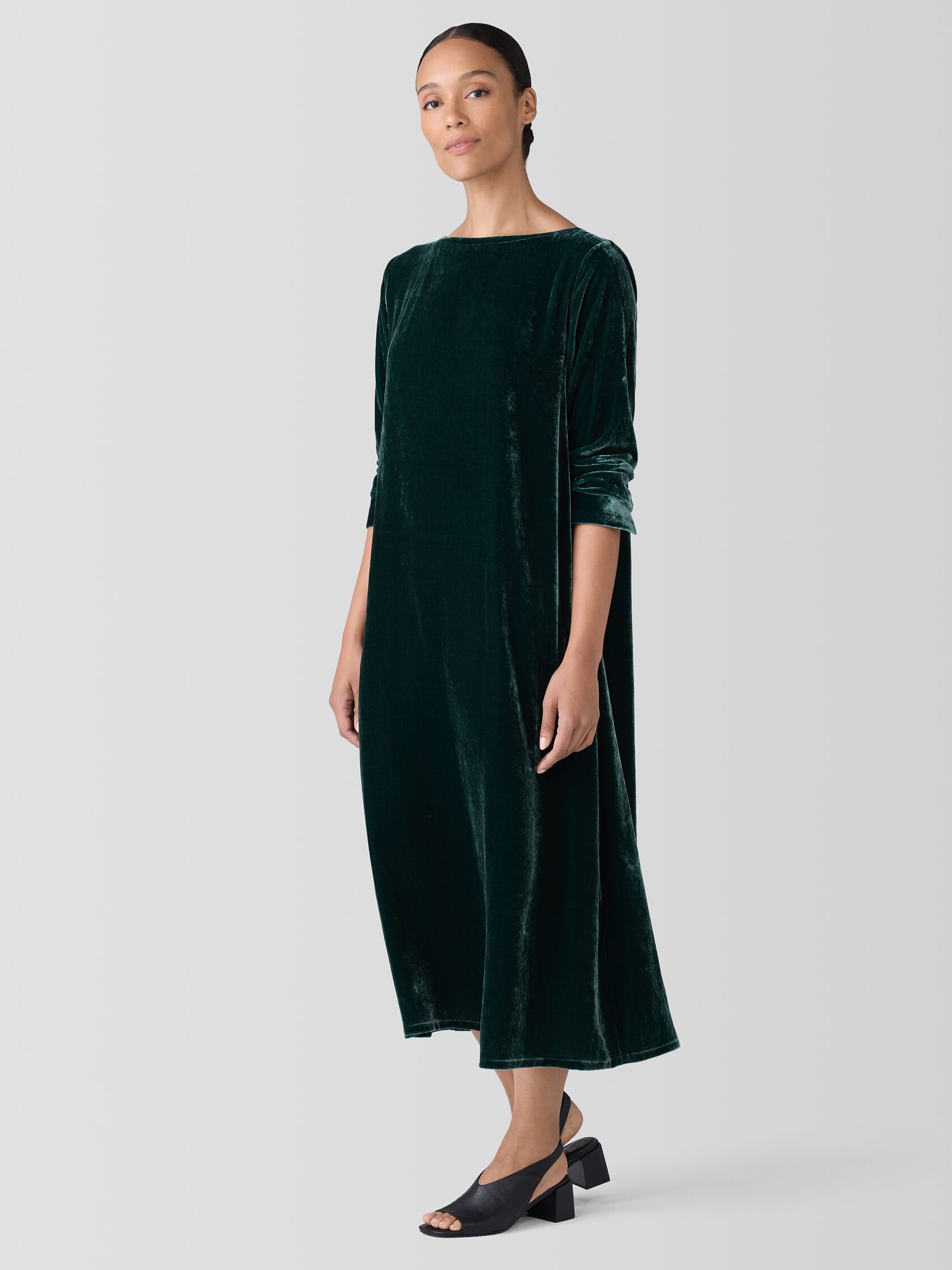 Velvet Bateau Neck Dress