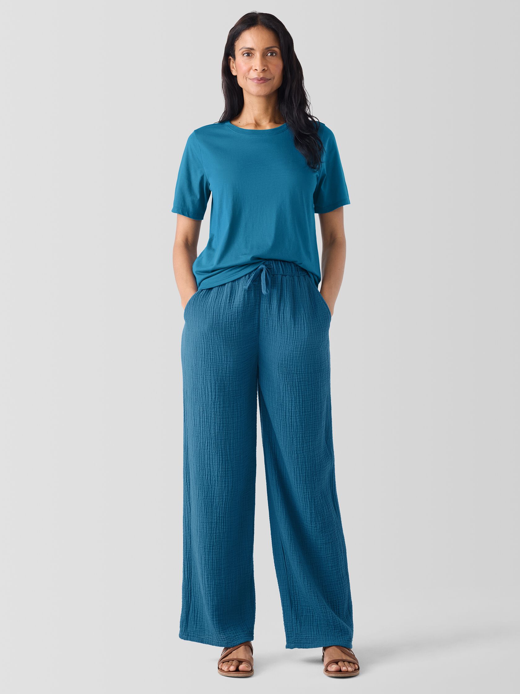 Organic Pima Cotton Jersey&nbsp;Round Neck Tee