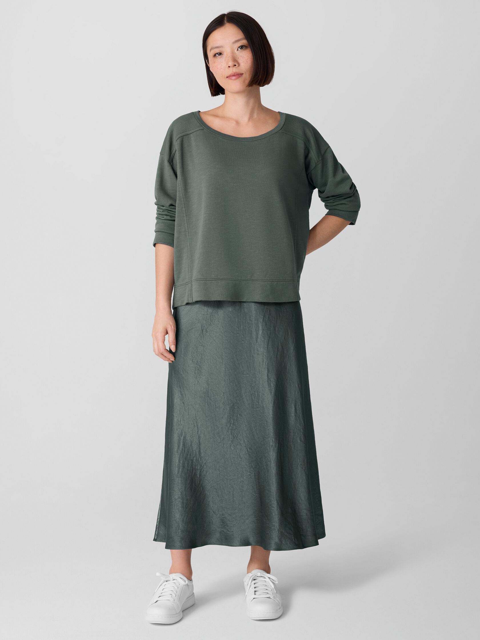 Textured Satin Slip Skirt