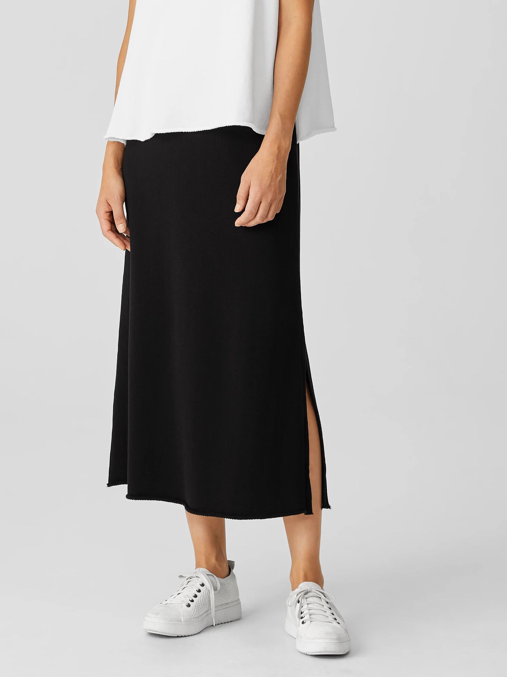 Lightweight Organic Cotton Terry A-Line Skirt