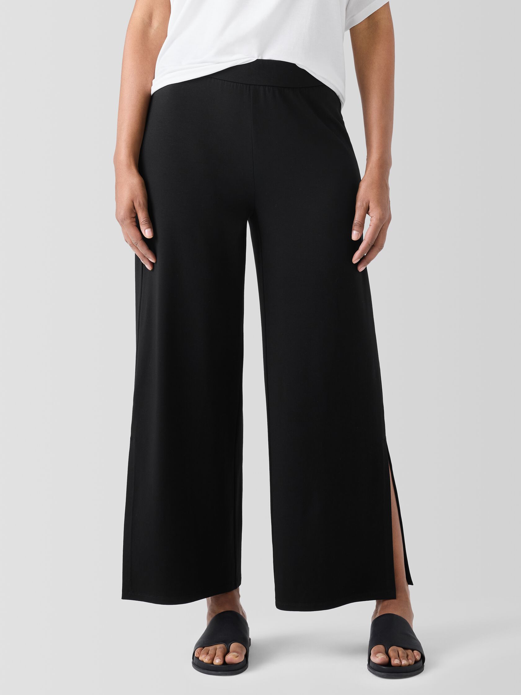 Stretch Jersey Knit Pant with Slits