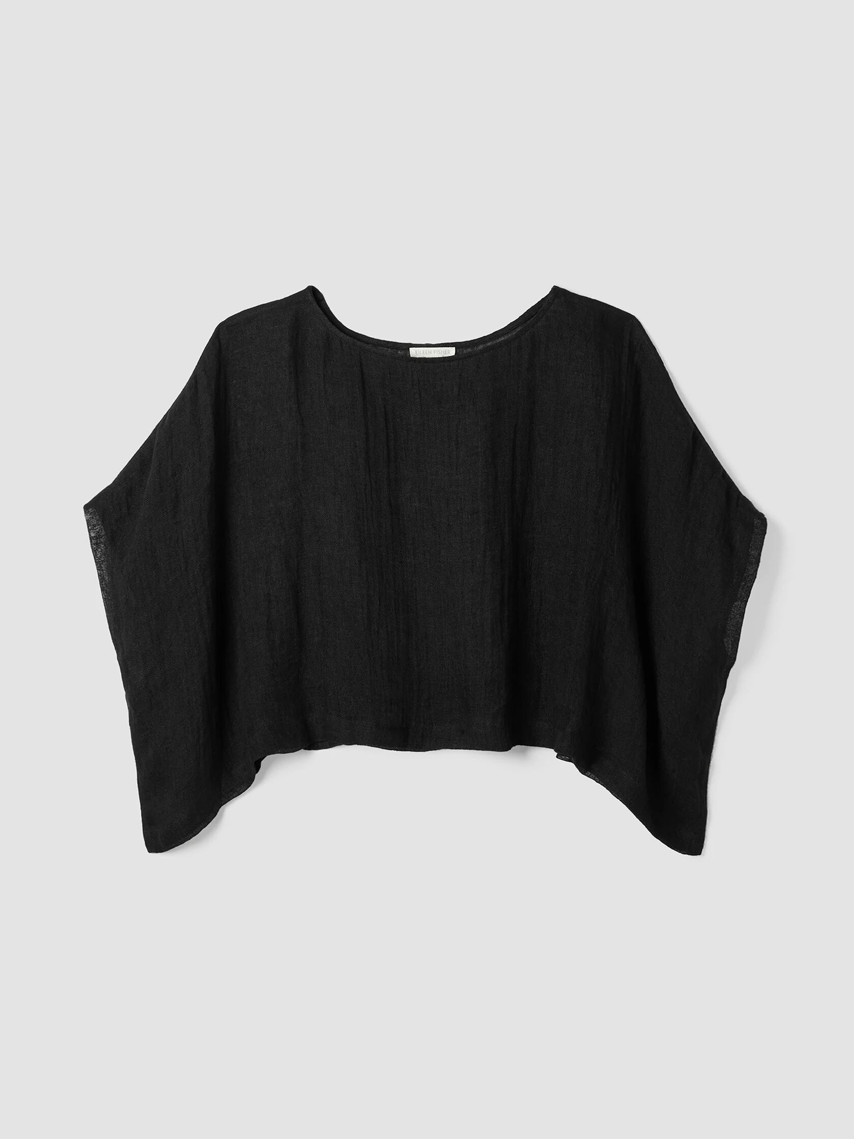 D&eacute;lav&eacute; Organic Linen Gauze Bateau Neck Poncho