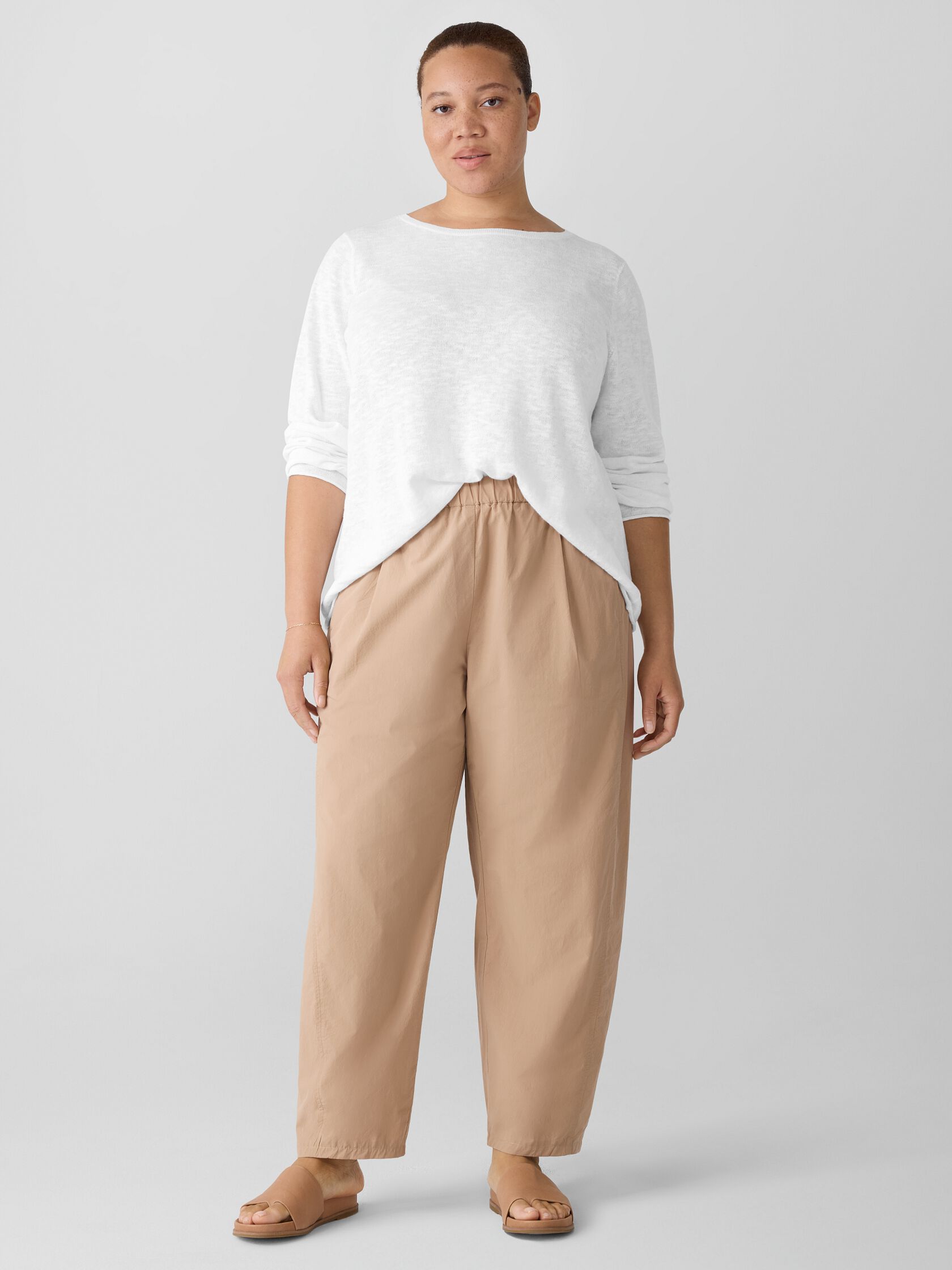 Washed Organic Cotton Poplin Lantern Pant