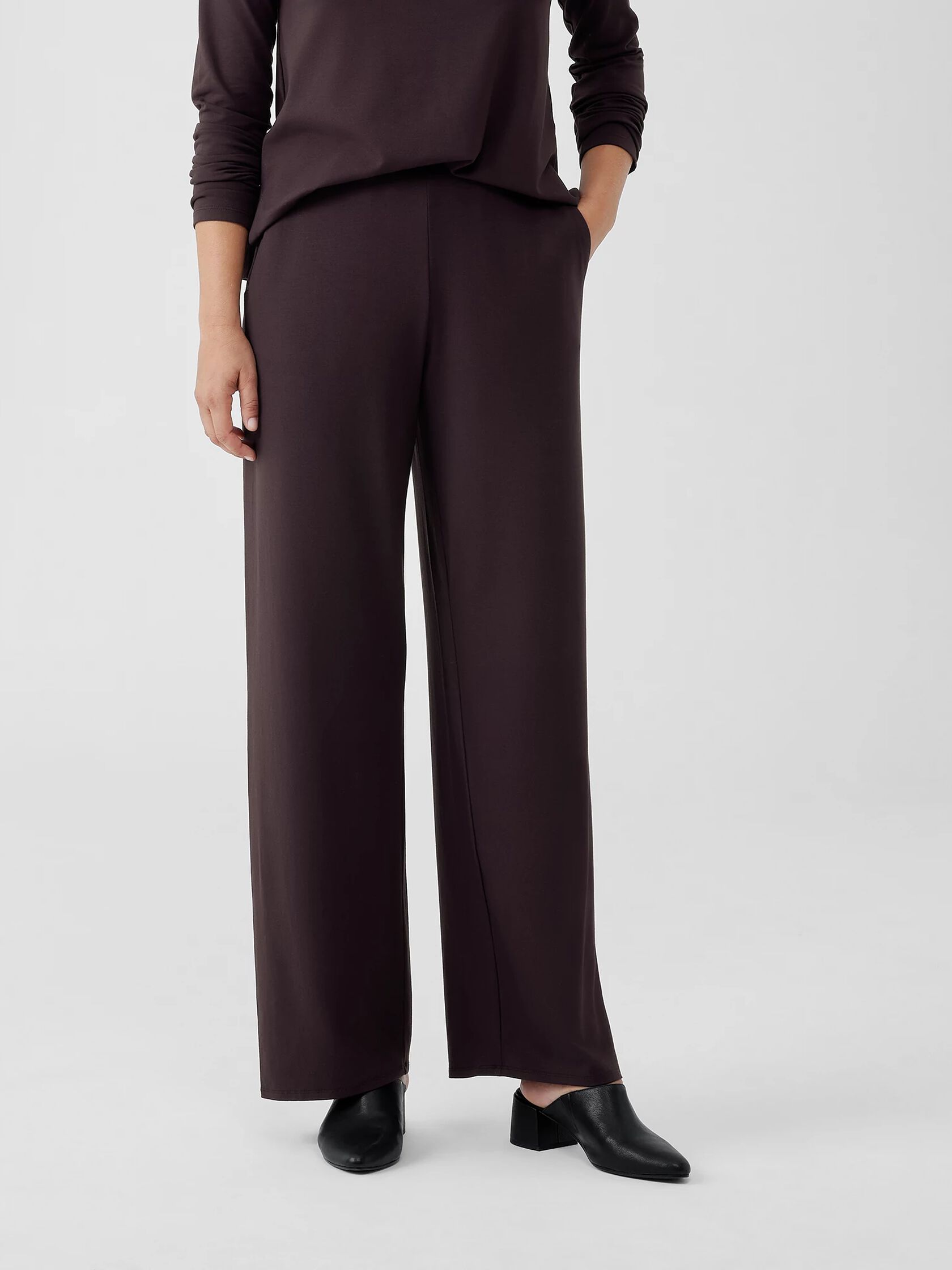 Stretch Jersey Knit Straight Pant