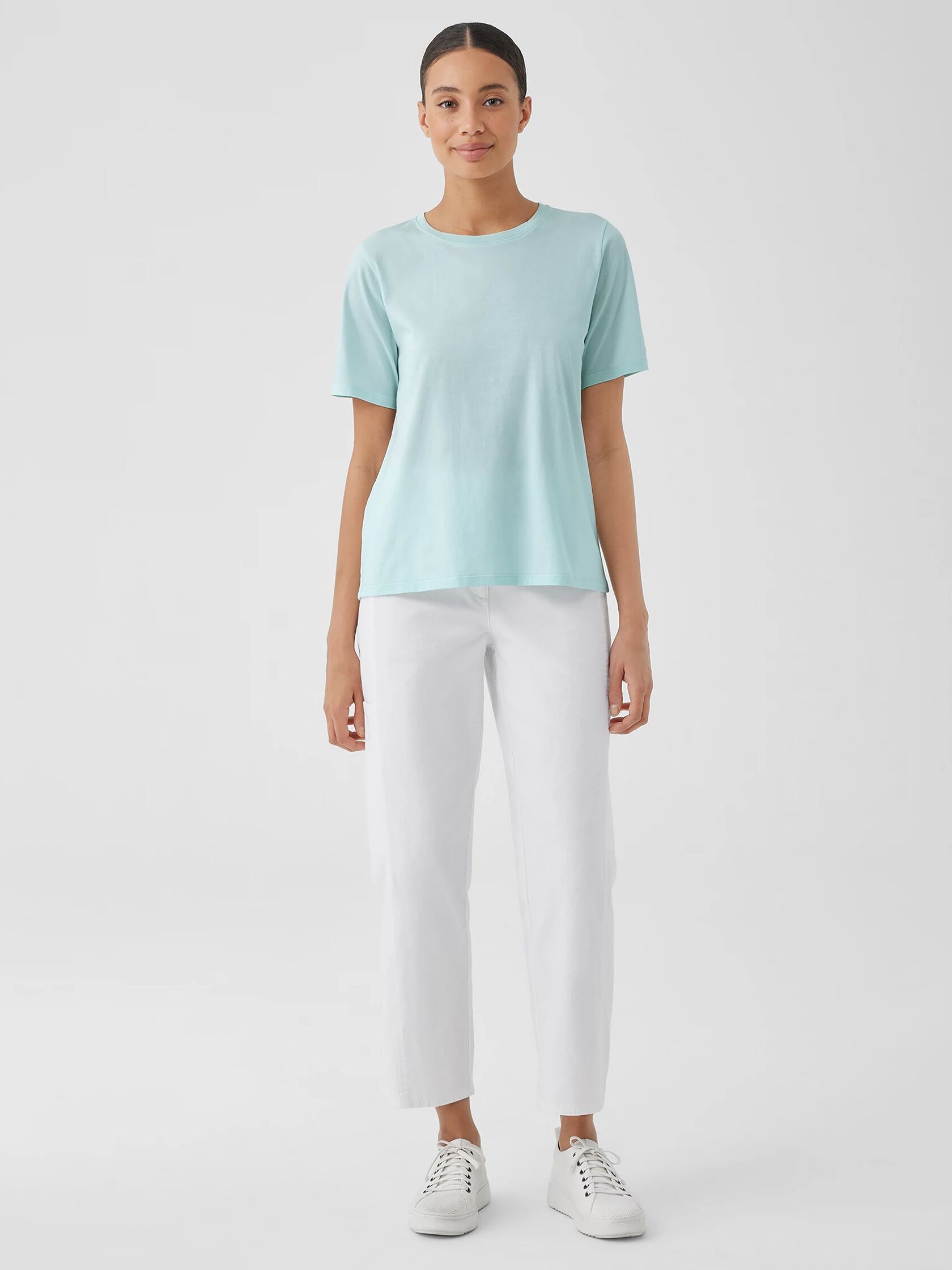 Organic Pima Cotton Jersey&nbsp;Round Neck Tee