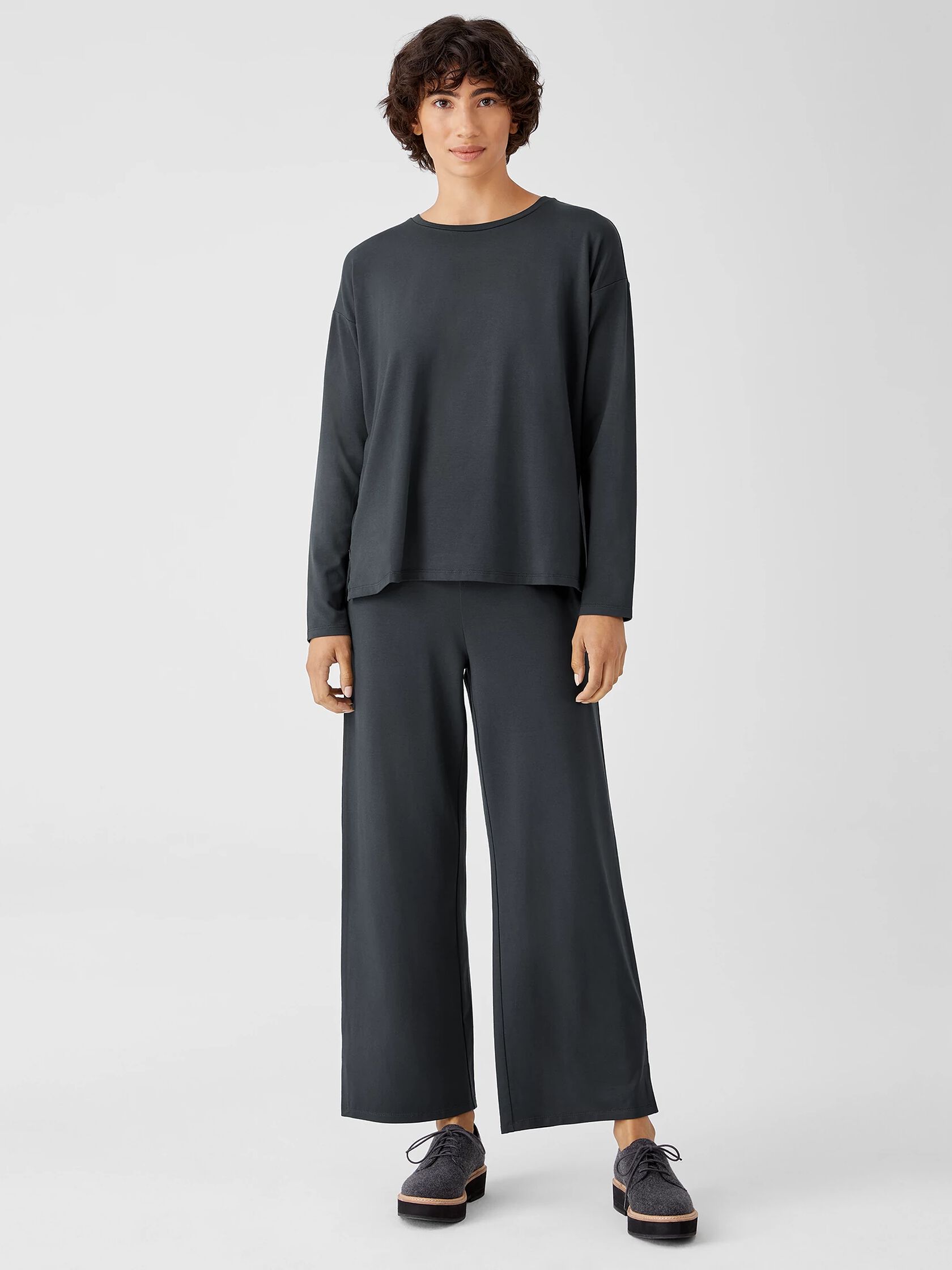 Stretch Jersey Knit Straight Pant