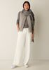 Waffle Cotton Blend Doubleknit Wide-Leg Pant