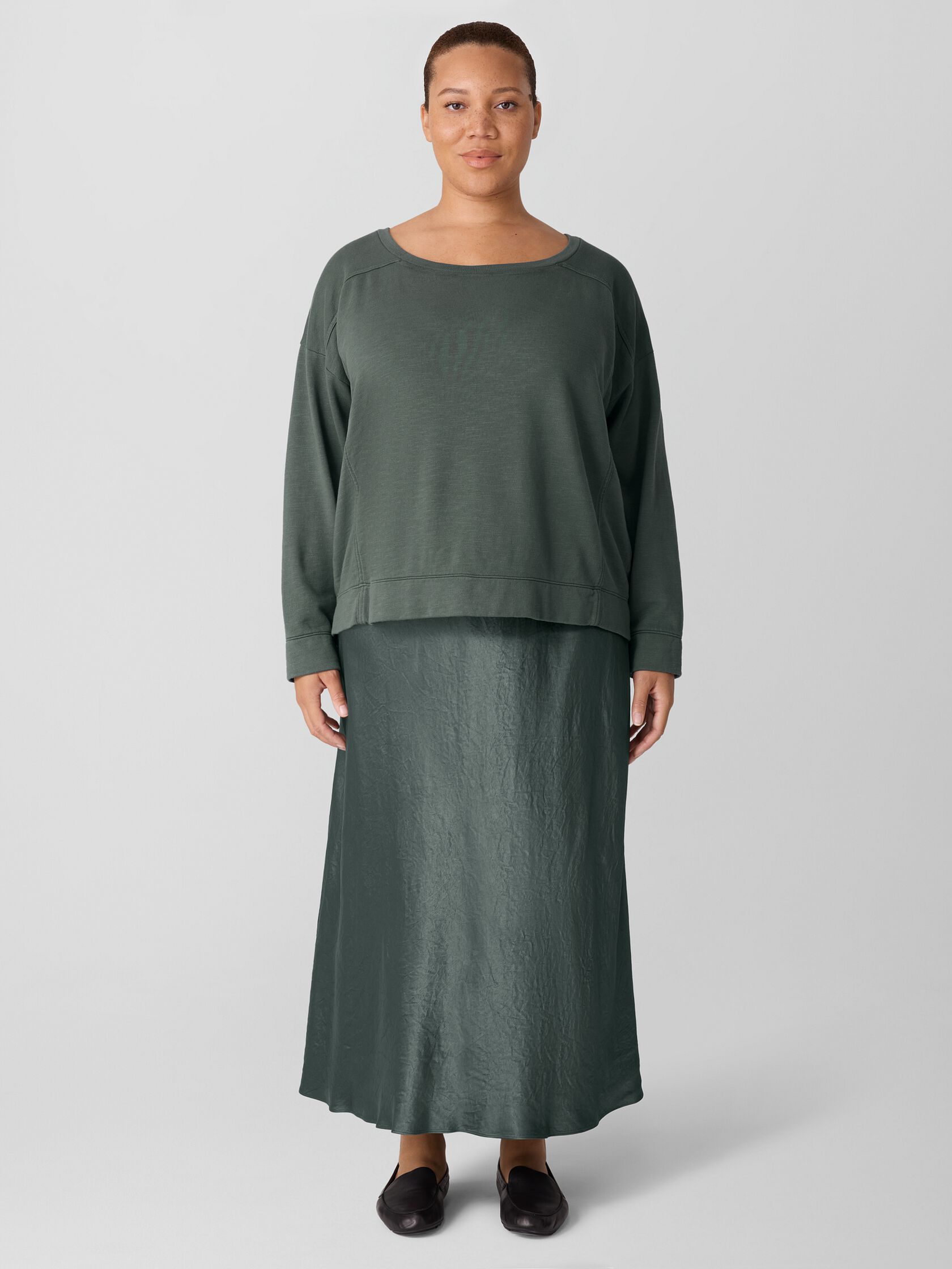 Textured Satin Slip Skirt