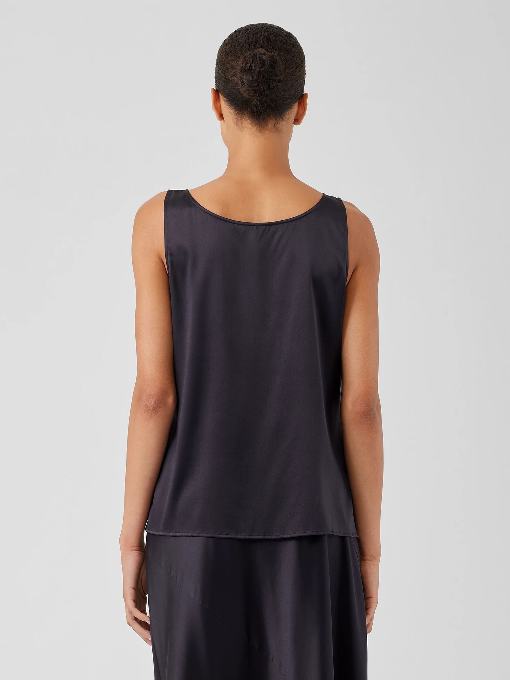 Stretch Silk Charmeuse V-Neck Tank