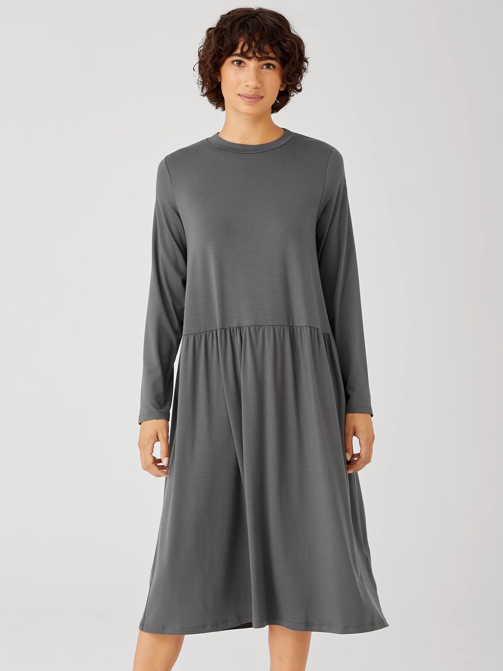 Fine Jersey Shirred Dress