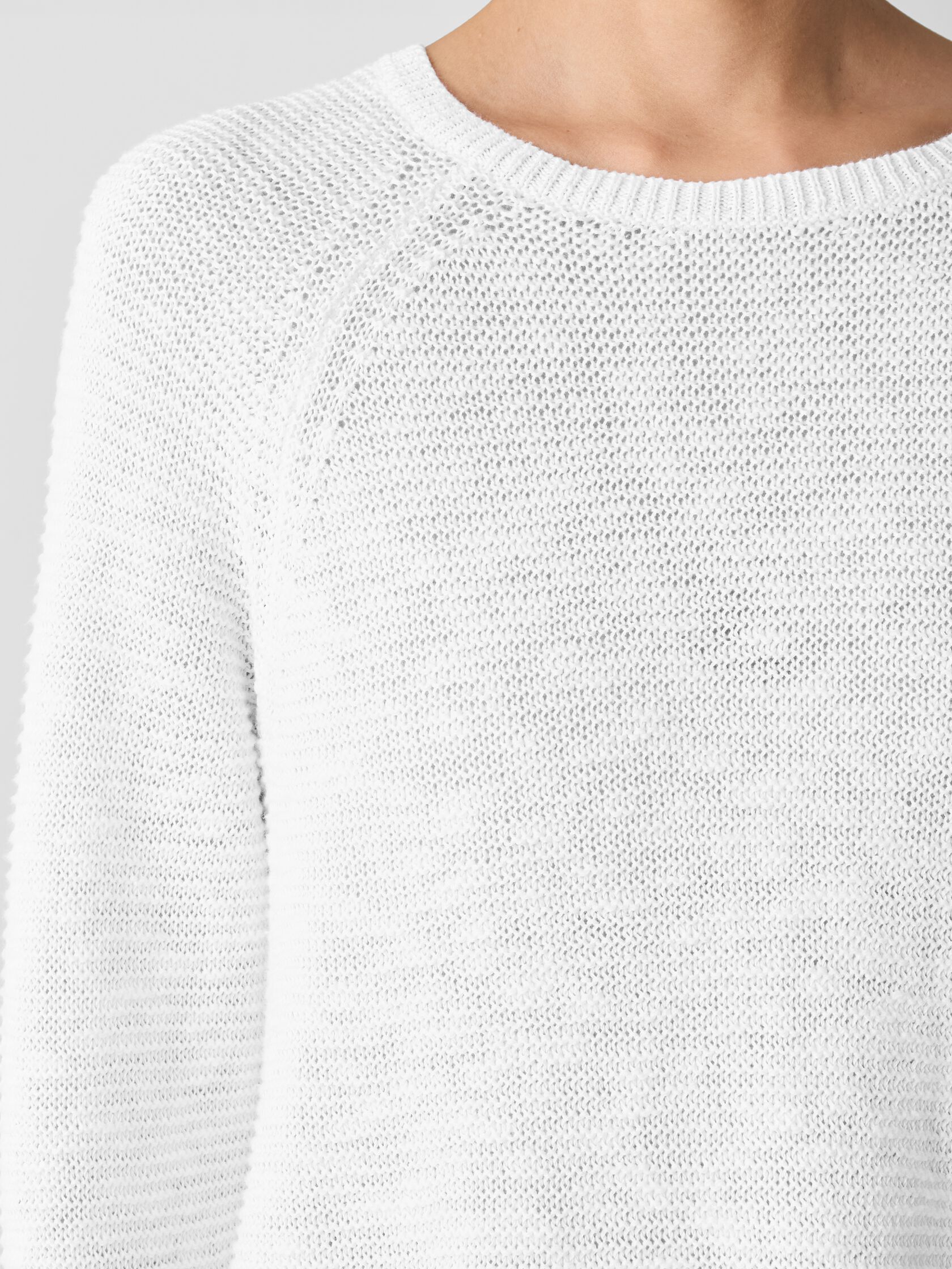 Organic Linen Cotton Slub Crew Neck Top