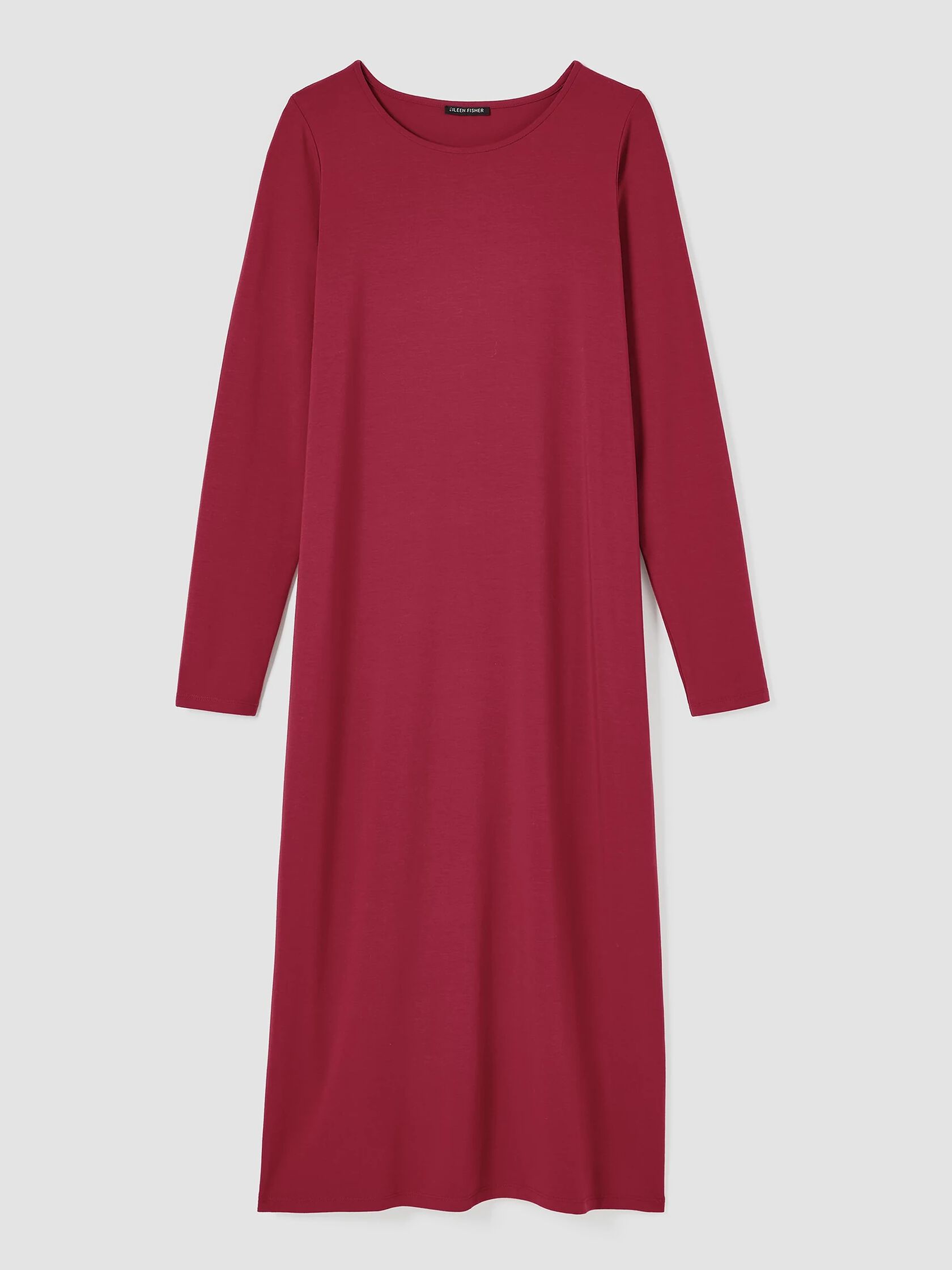 Stretch Jersey Knit Jewel Neck Dress