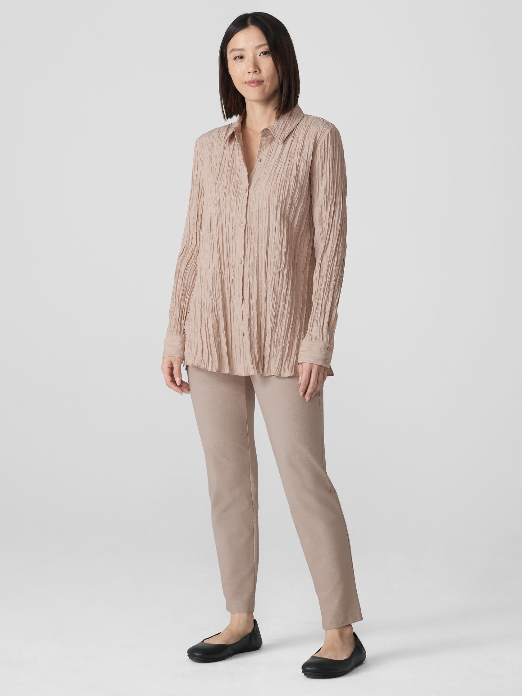 Washable Stretch Crepe Slim Pant