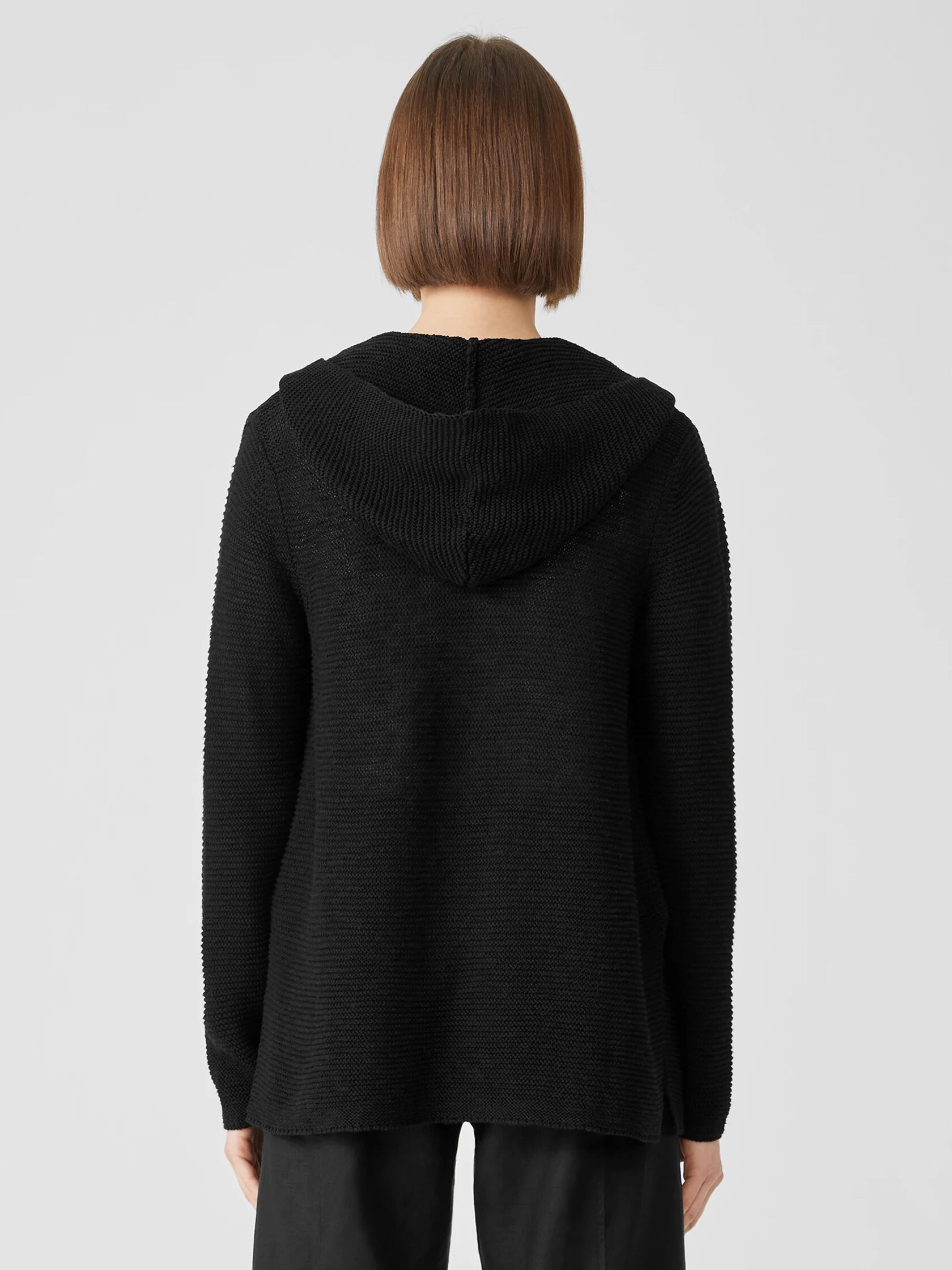 Organic Cotton Linen Slub Hooded Cardigan