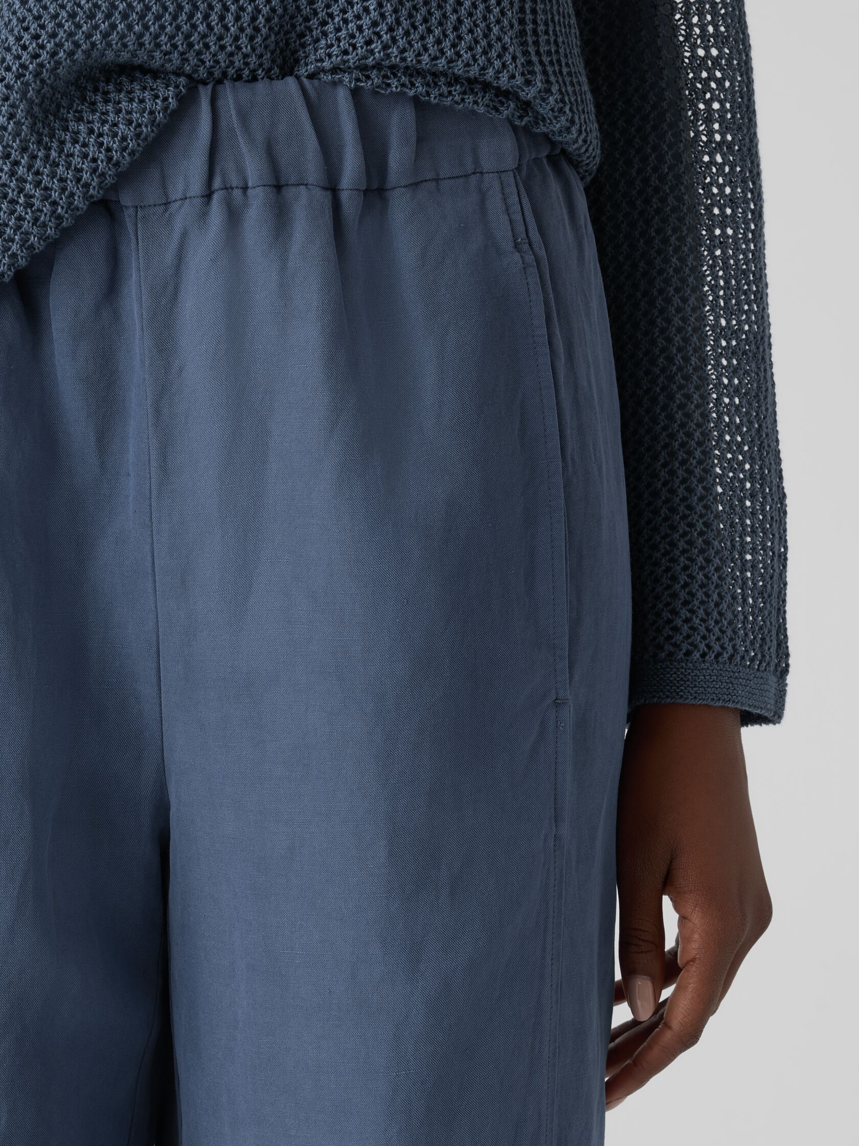 Linen Silk Twill Lantern Pant