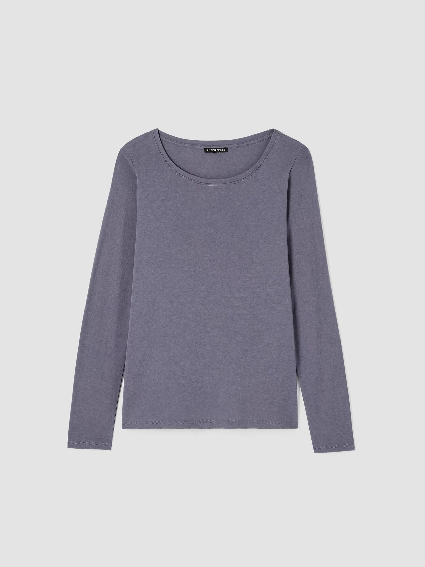 Pima Cotton Blend Scoop Neck Top