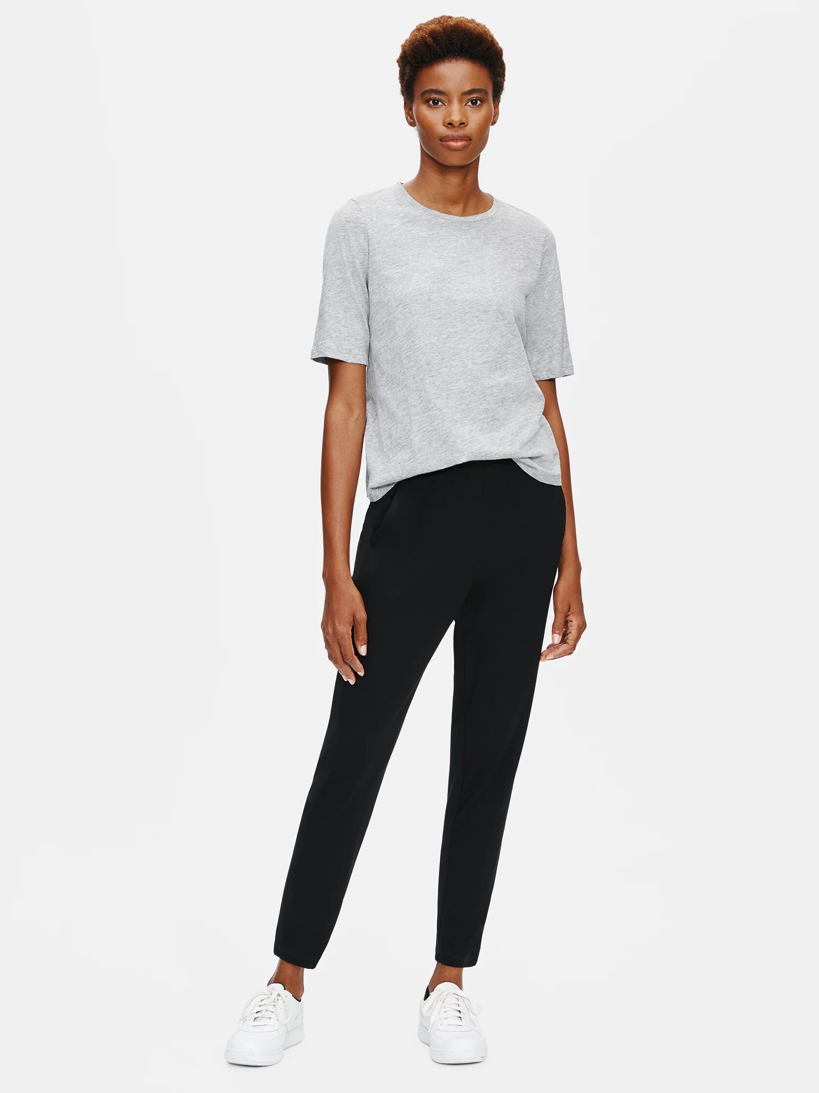 System Organic Cotton Jersey Melange Elbow-Sleeve Tee