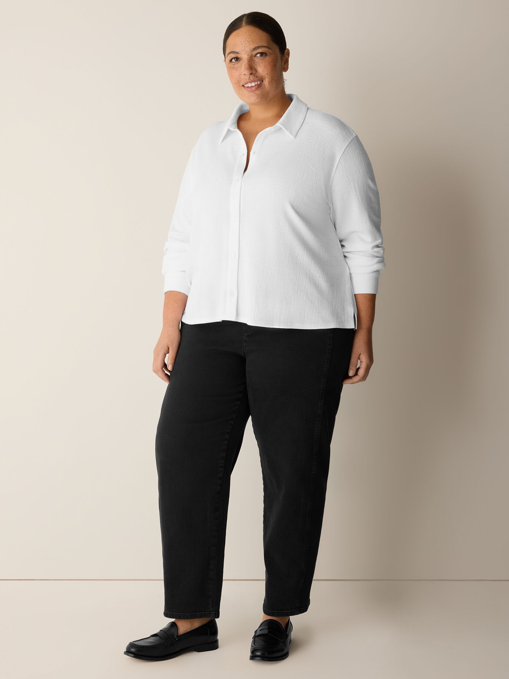 Cross Hatch Stretch Jersey Classic Collar Shirt