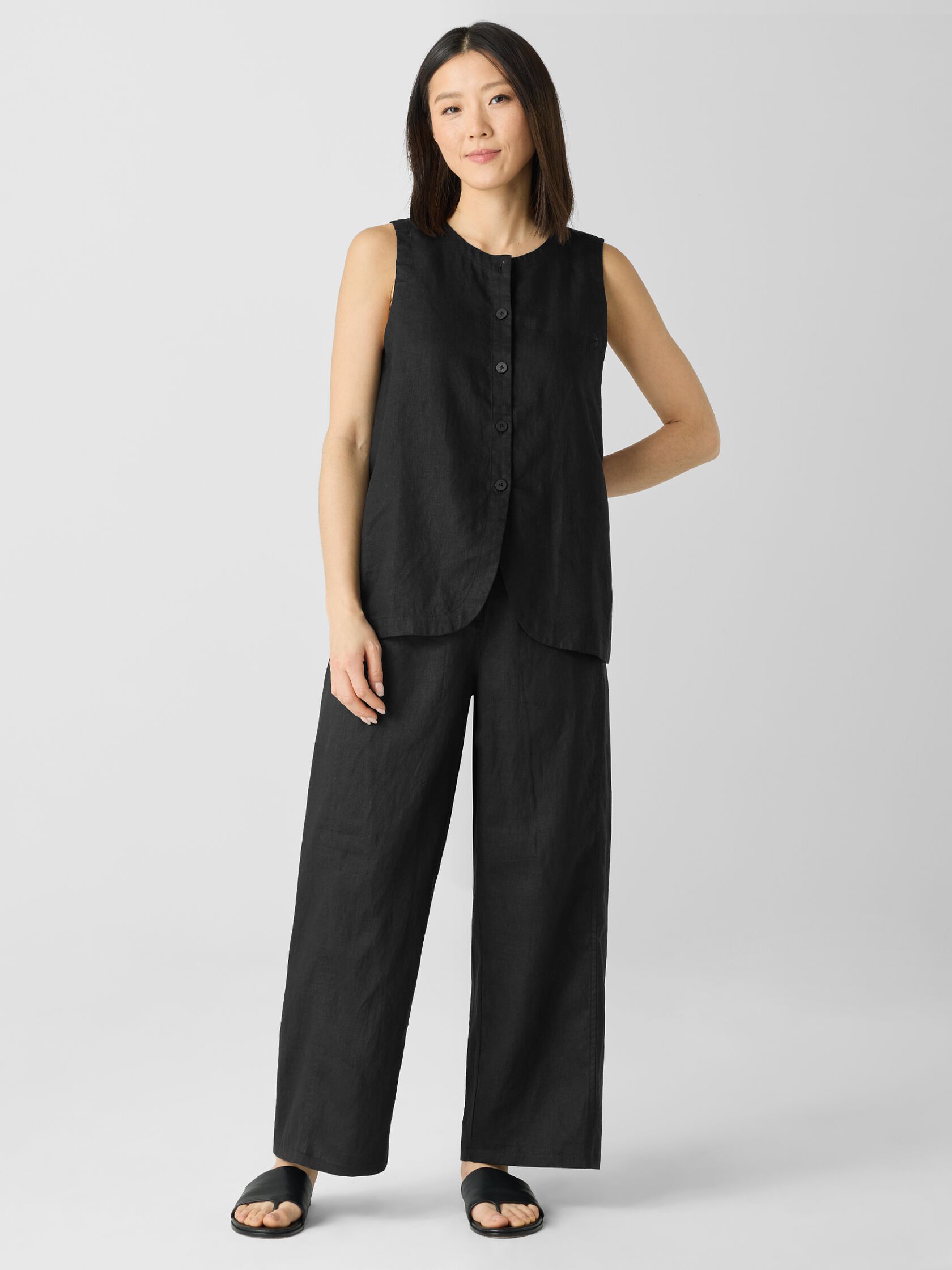 Organic Linen Long Vest