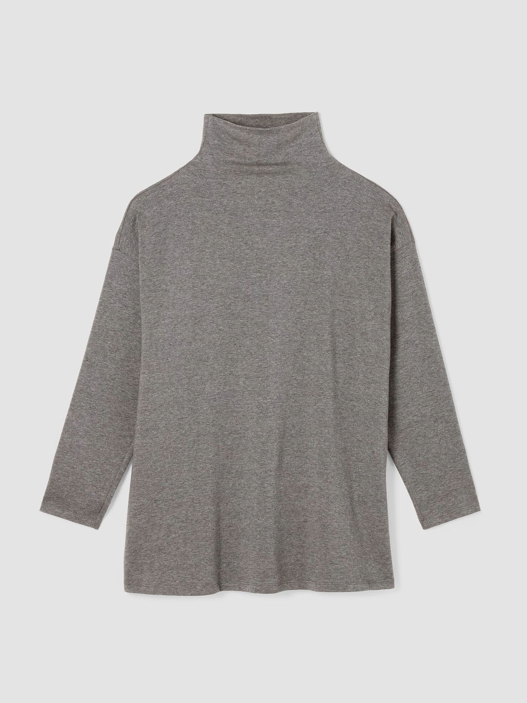 Cozy Brushed Terry Funnel Neck Top