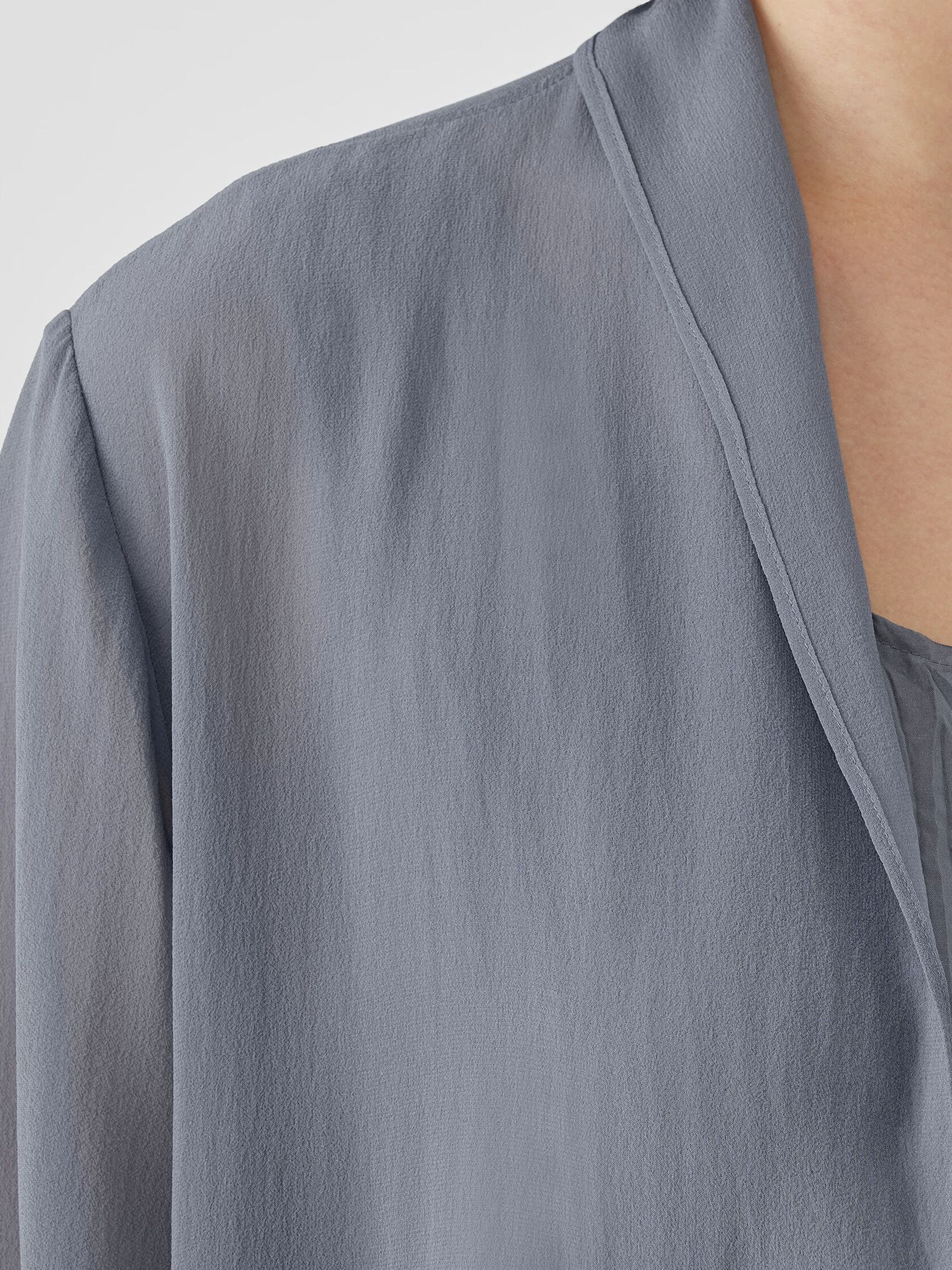 Sheer Silk Georgette High Collar Jacket