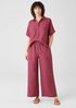 Washed Organic Linen Delave Wide-Leg Pant