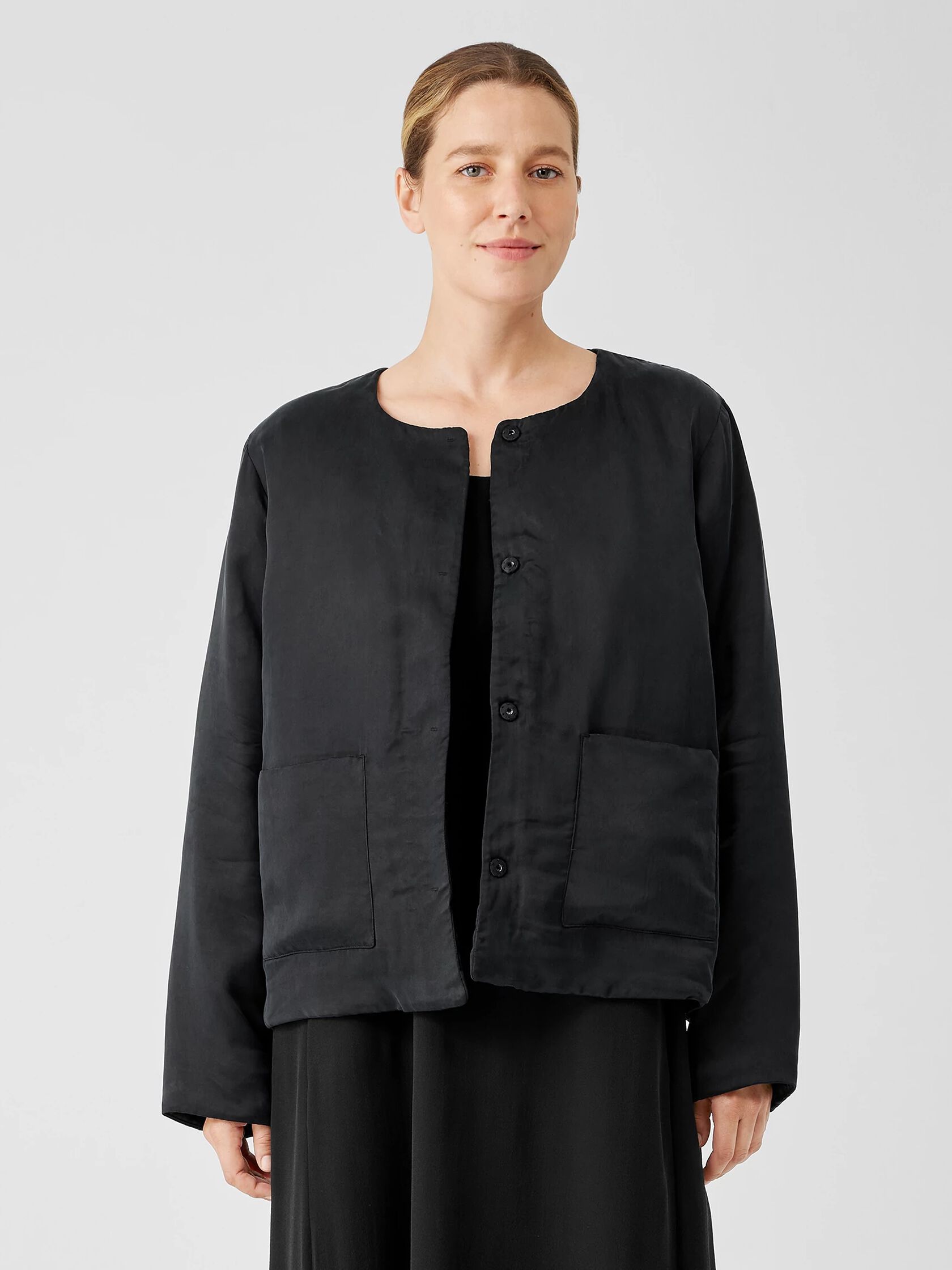 Sandwashed Cupro&nbsp;Padded Jacket