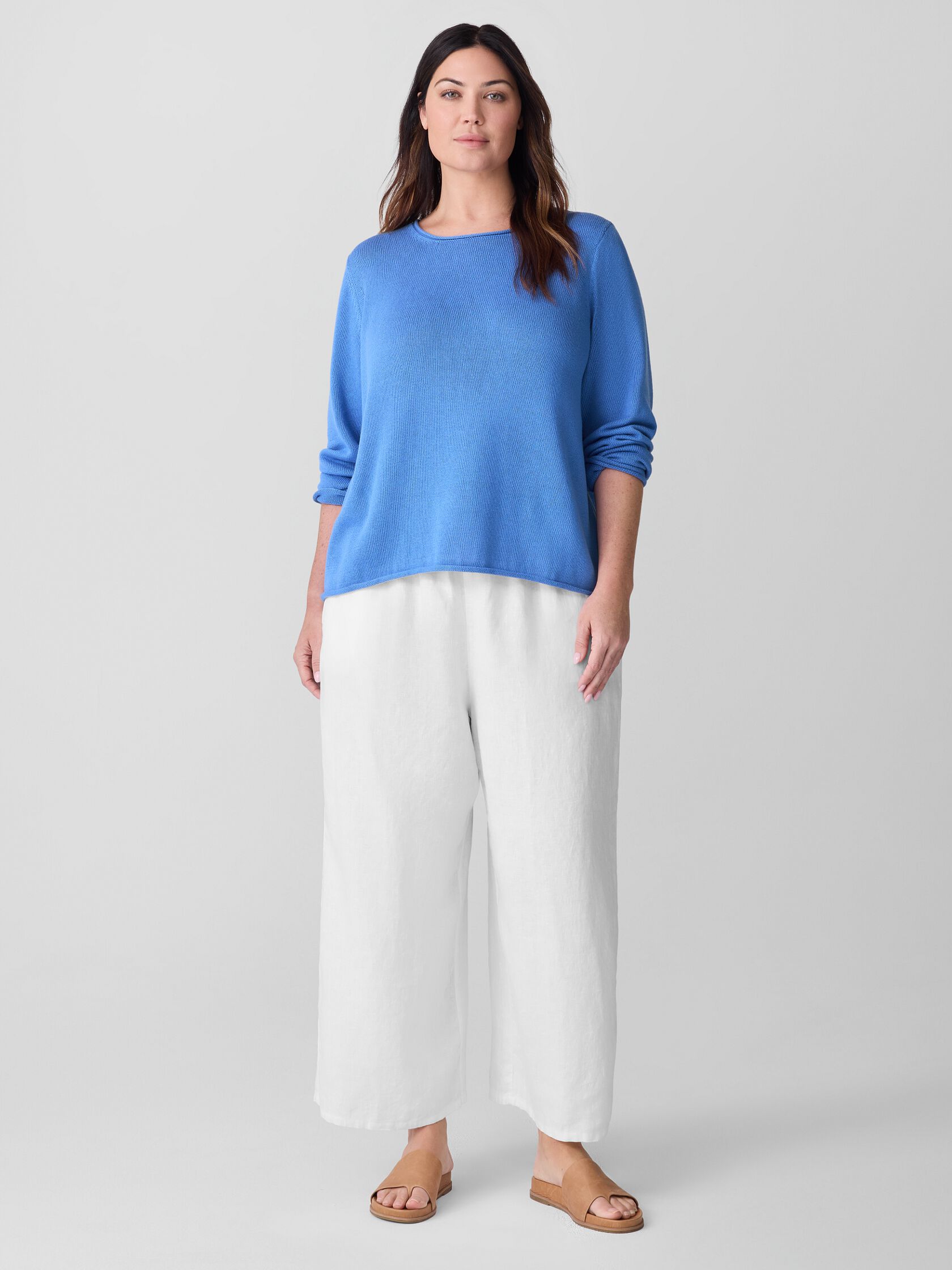 Peruvian Cotton Blend Jewel Neck Top