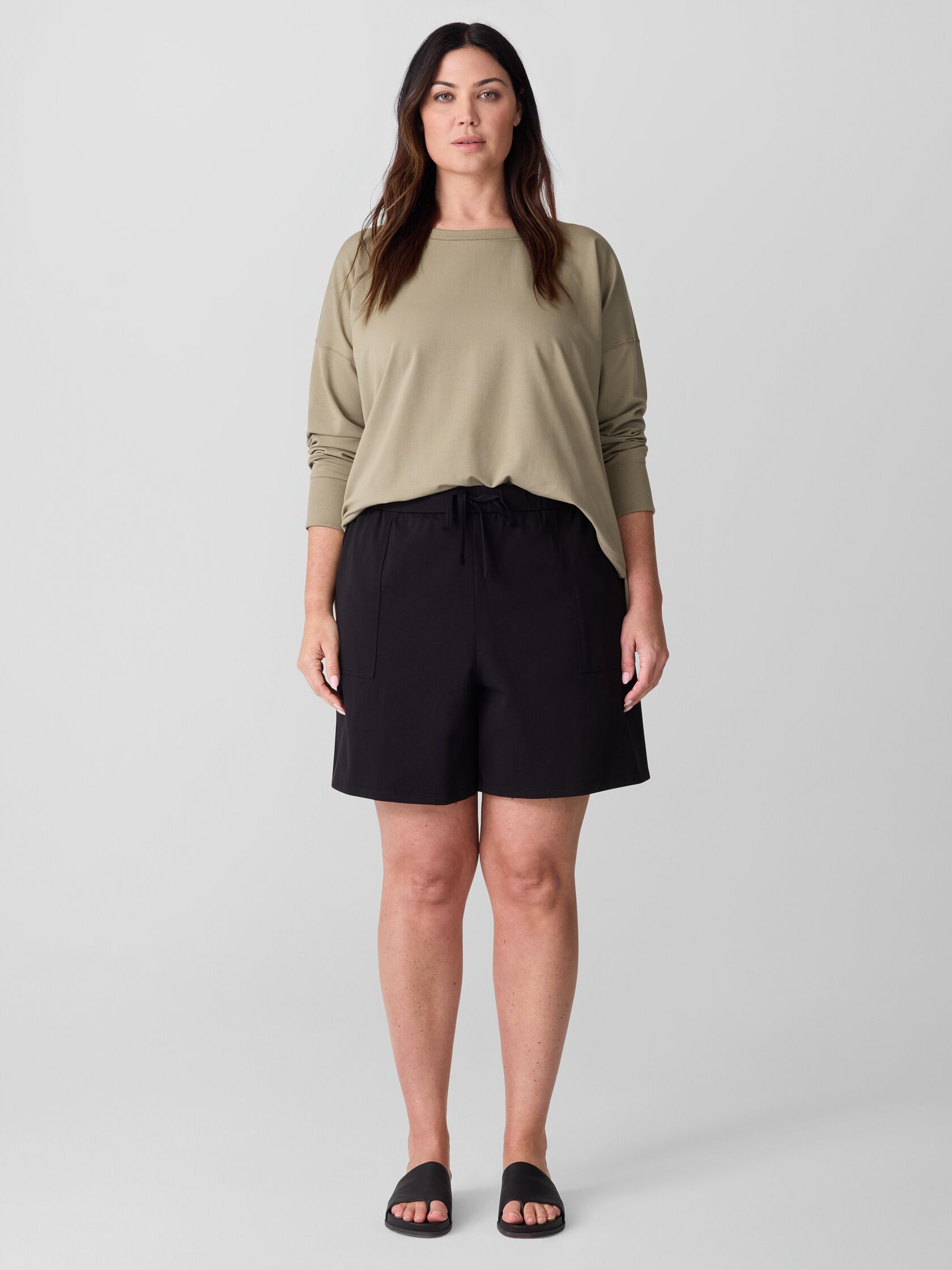 Pima Cotton Stretch Jersey Walking Shorts