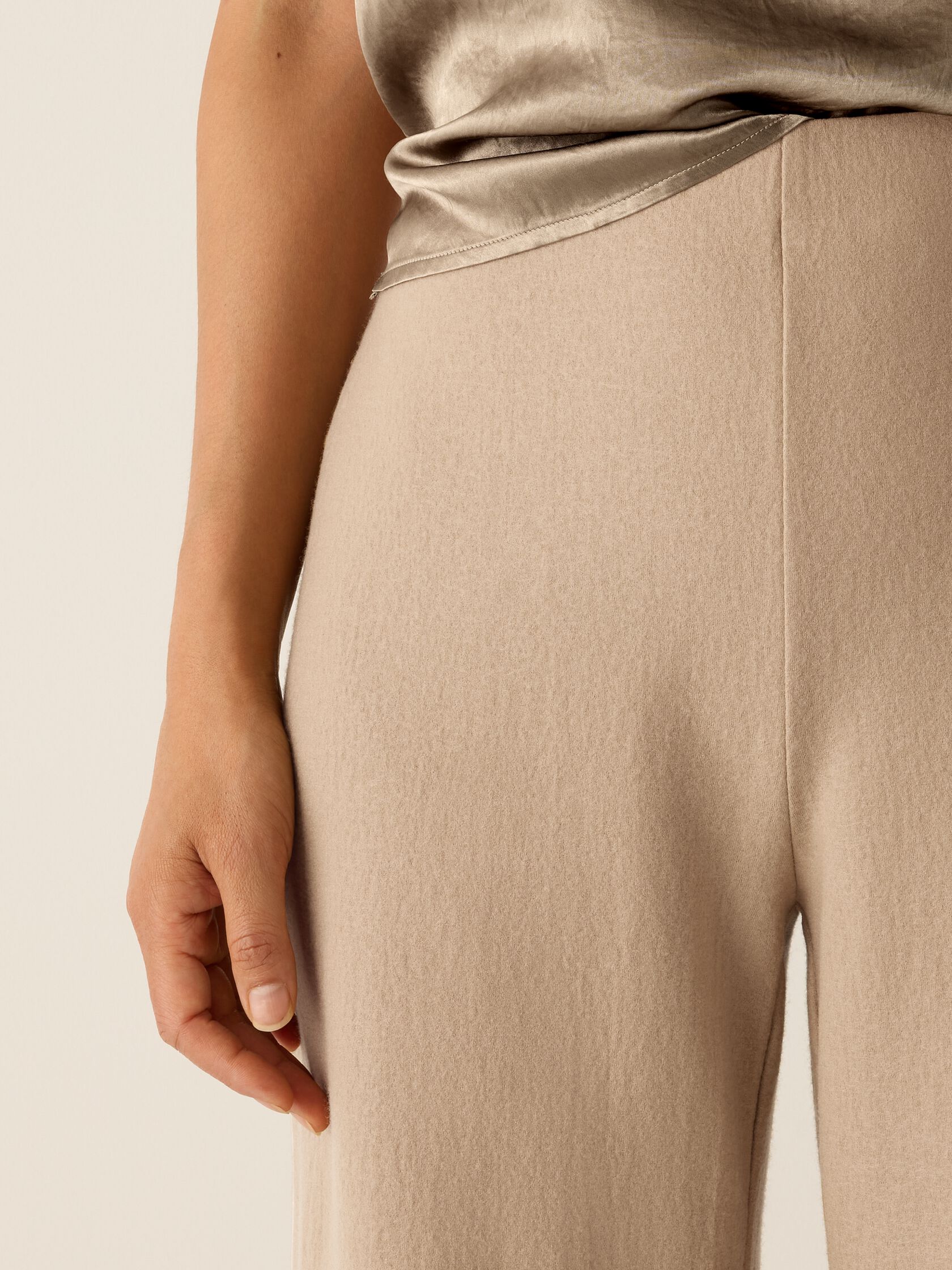 Felted Wool Jersey Wide-Leg Pant in Regenerative Wool