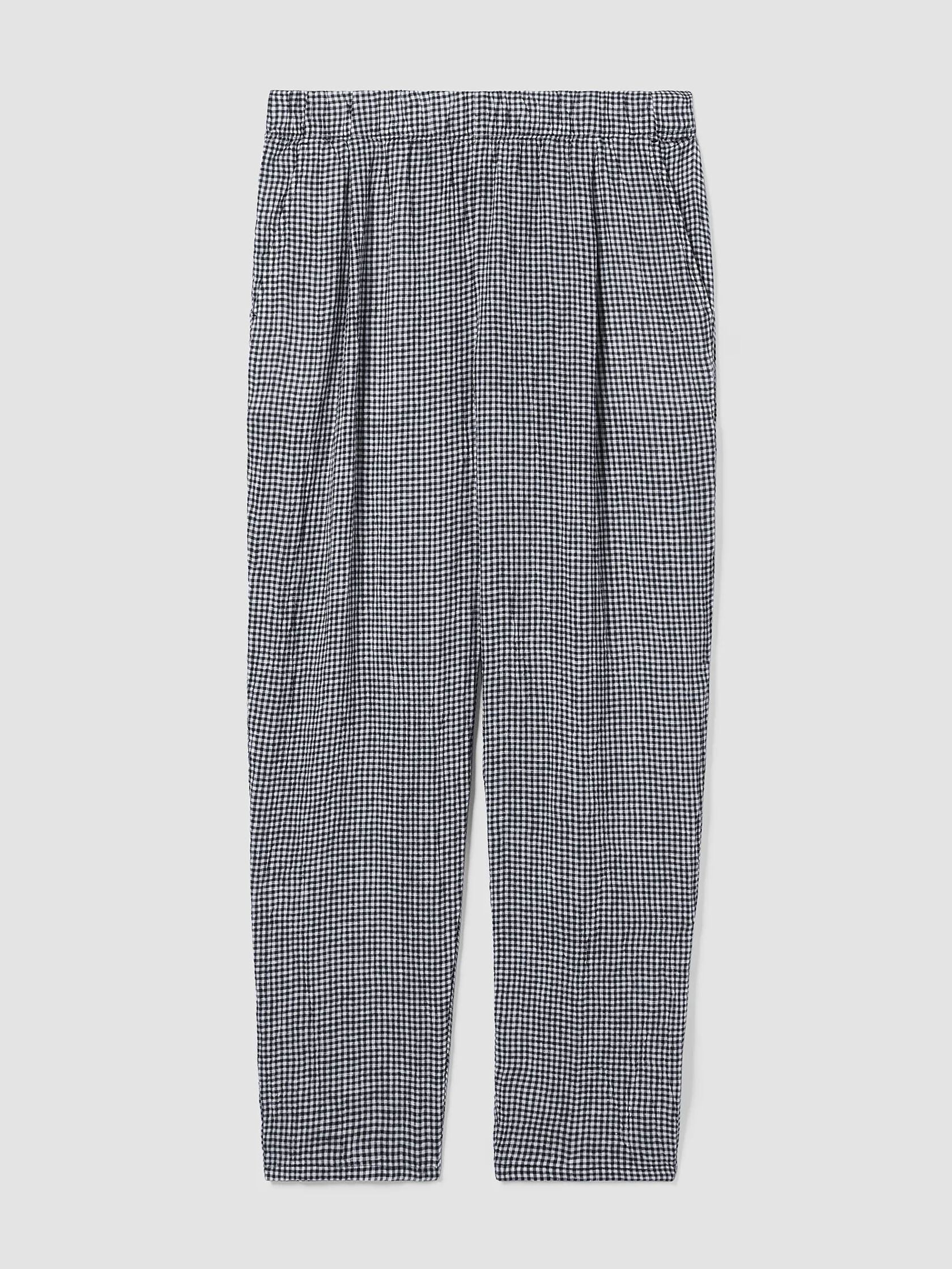 Puckered Organic Linen Tapered Pant