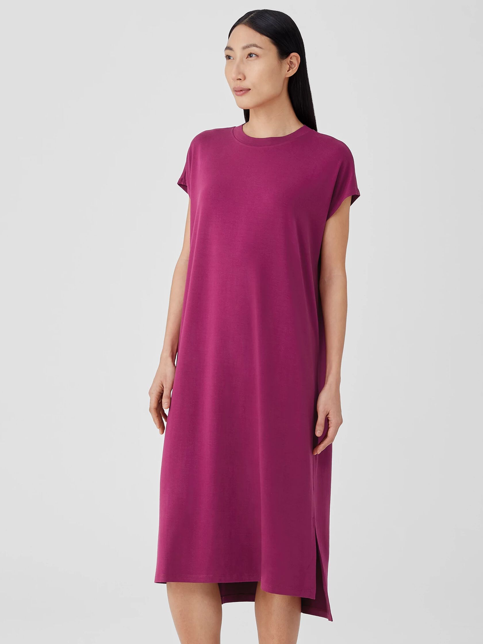 Viscose Jersey Crew Neck Dress