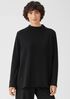 Recycled Cashmere Wool Mock Neck Box-Top