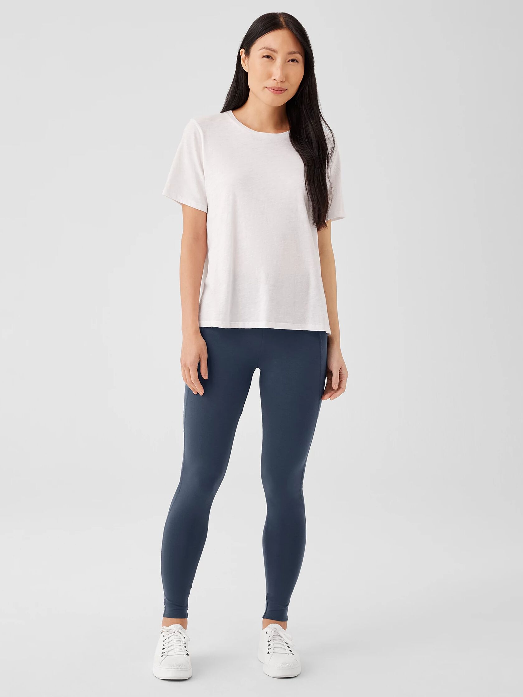 Pima Cotton Stretch Jersey High-Waisted Leggings