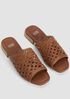 Folie Woven Leather Slide Sandal