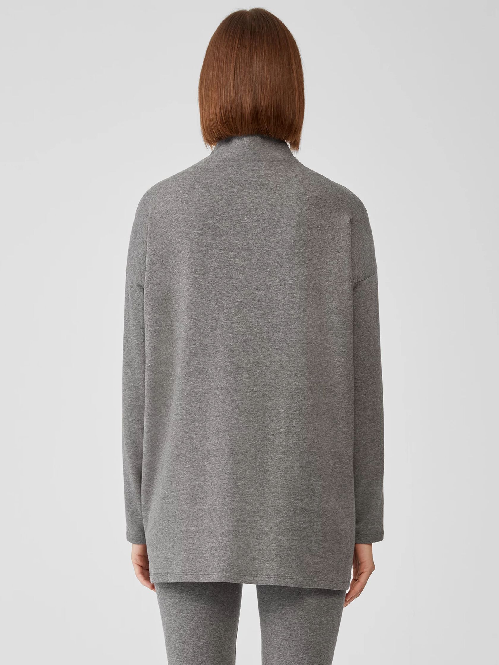 Cozy Brushed Terry Funnel Neck Top
