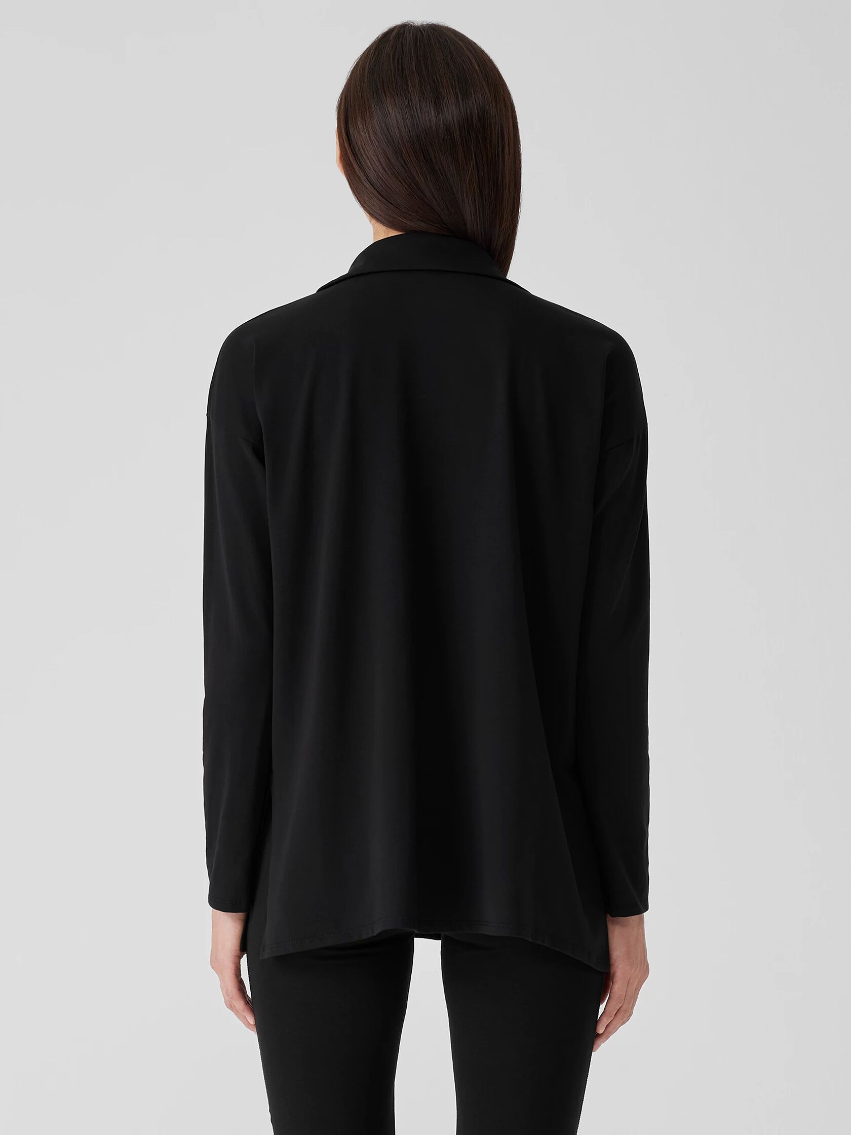 Pima Cotton Stretch Jersey Classic Collar&nbsp;Top