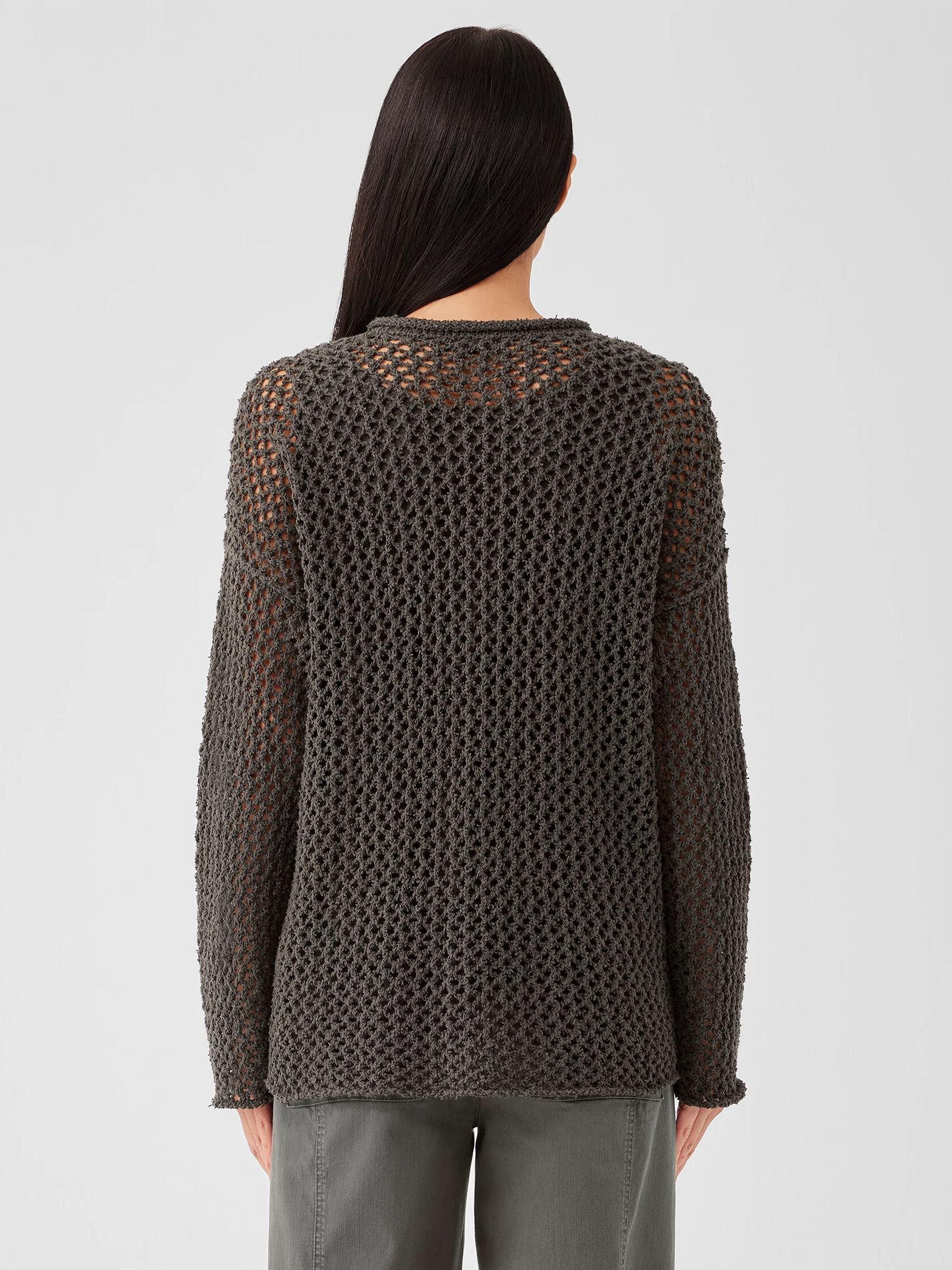 Peruvian Organic Cotton Boucle Crew Neck Top