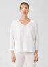 Organic Cotton Slub V-Neck Top