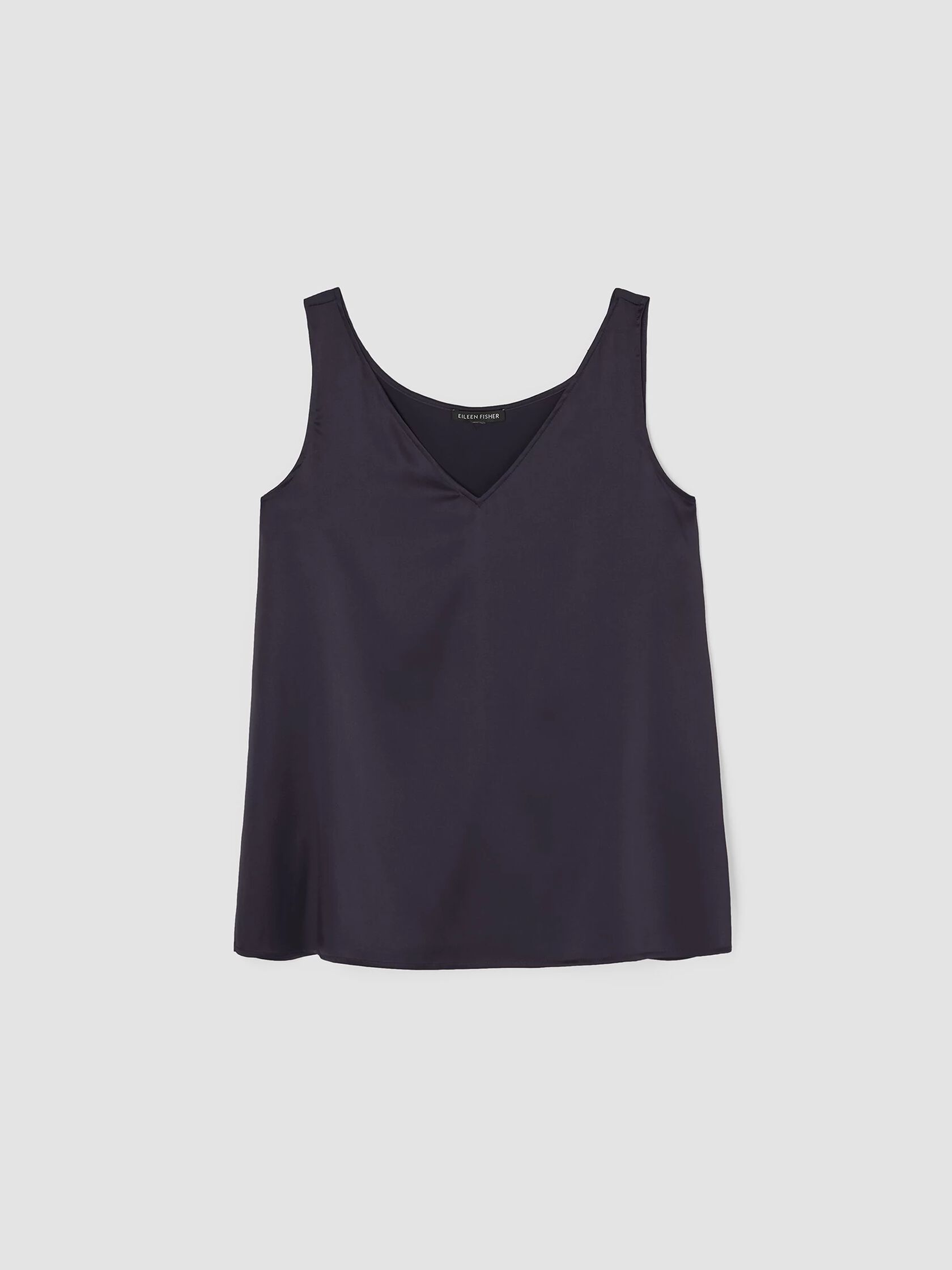 Stretch Silk Charmeuse V-Neck Tank