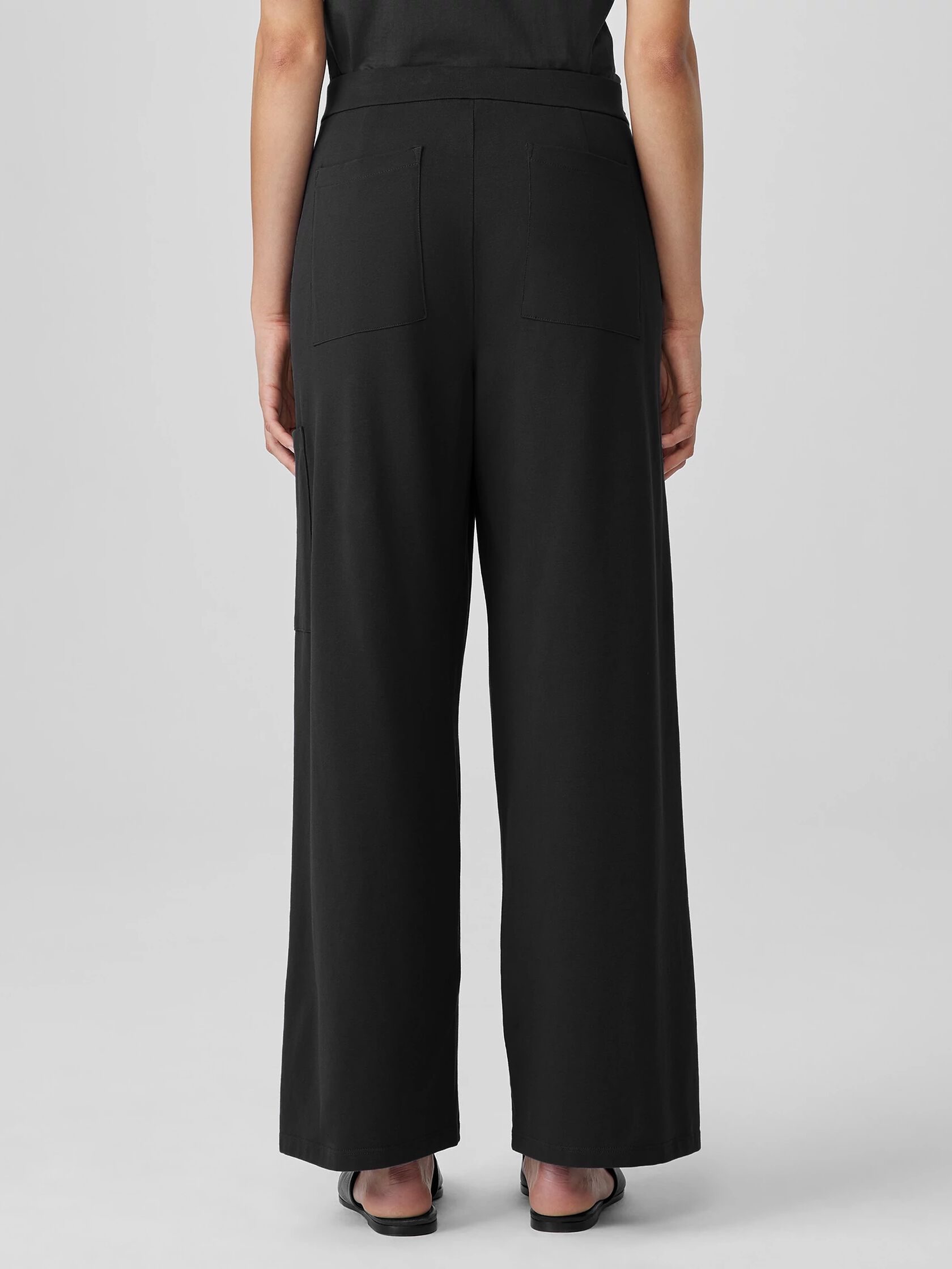 Pima Cotton Stretch Jersey Wide-Leg Pant With Pockets