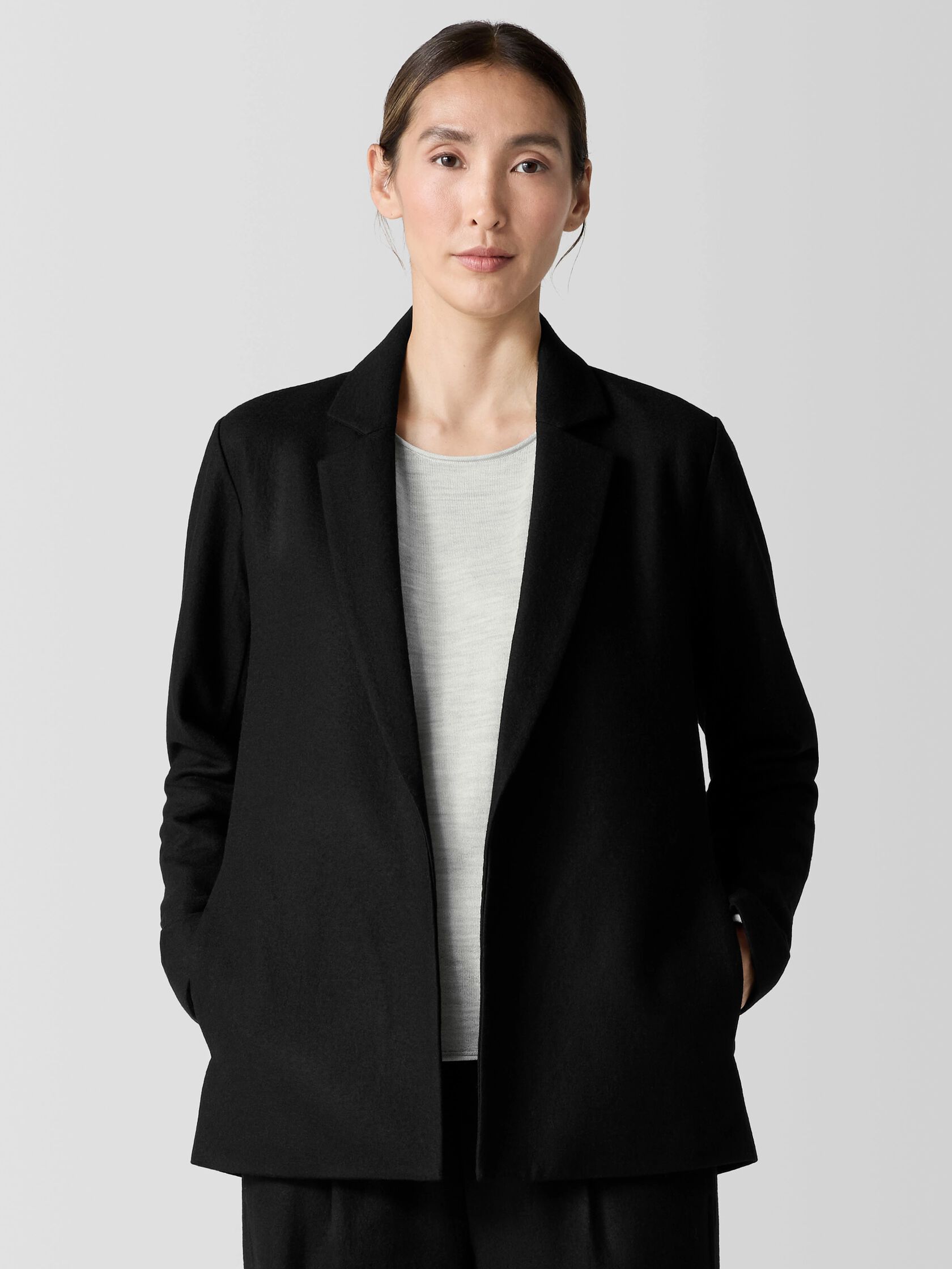 Felted Wool Jersey Blazer in Regenerative Wool