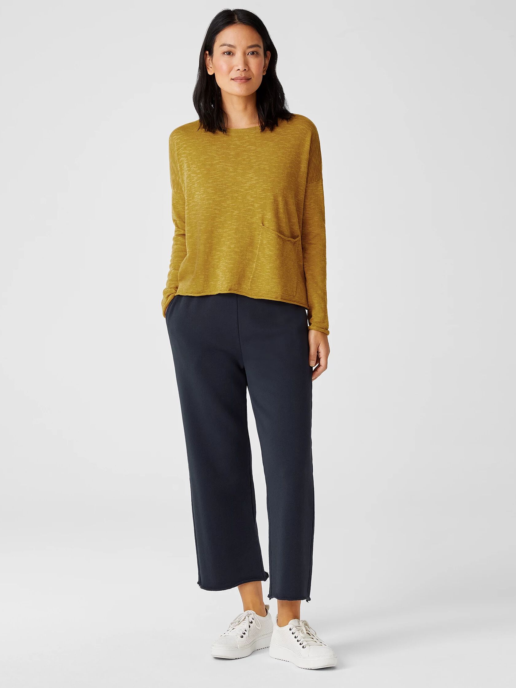 Organic Cotton Linen Slub Box-Top